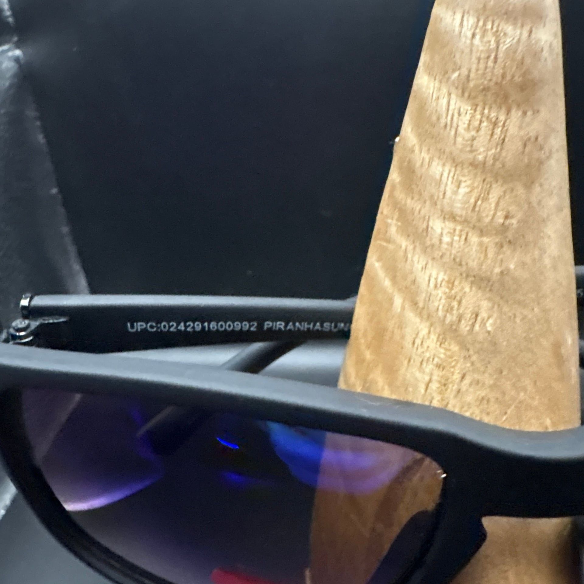 Piranha Sunglasses Matte Black Frame Blue Mirrored Lenses Polarized 3