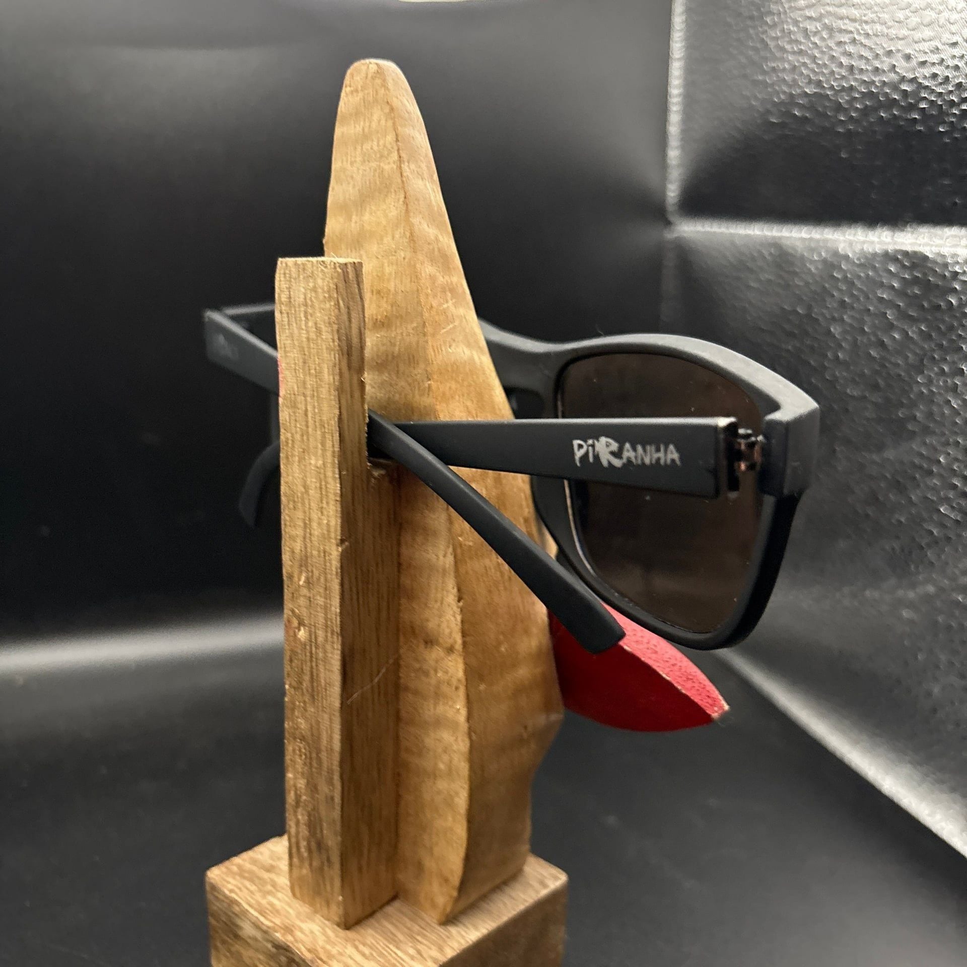 Piranha Sunglasses Matte Black Frame Blue Mirrored Lenses Polarized 4