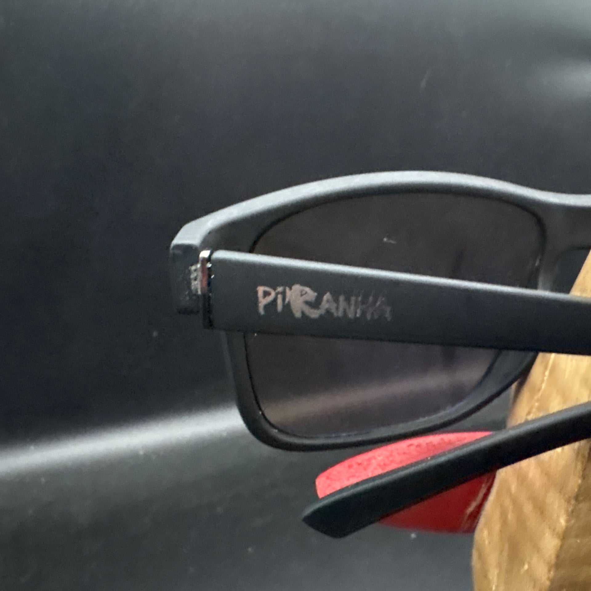 Piranha Sunglasses Matte Black Frame Blue Mirrored Lenses Polarized 6