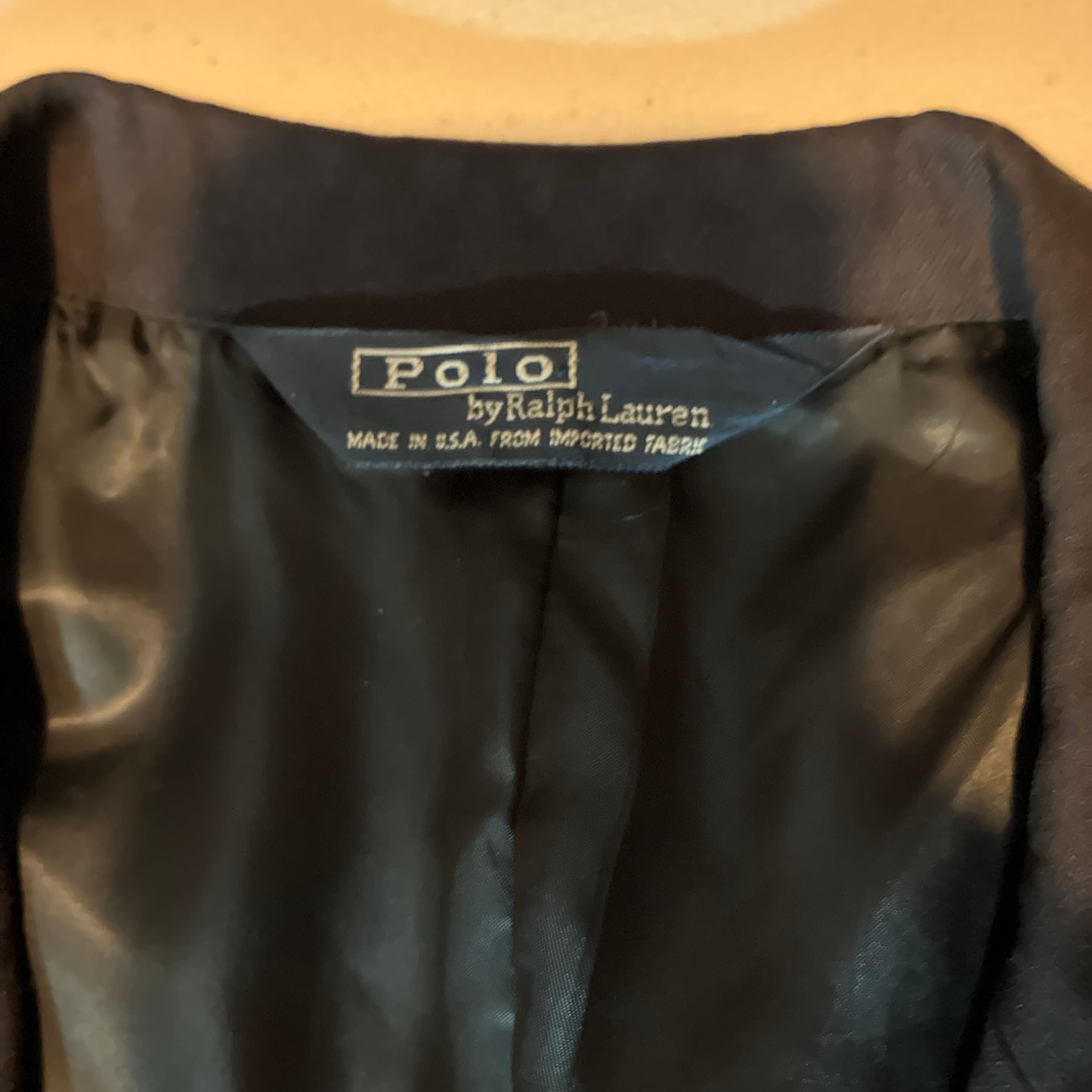 Vintage Polo by Ralph Lauren Navy Blue Wool Blazer Gold Buttons Made in USA 2