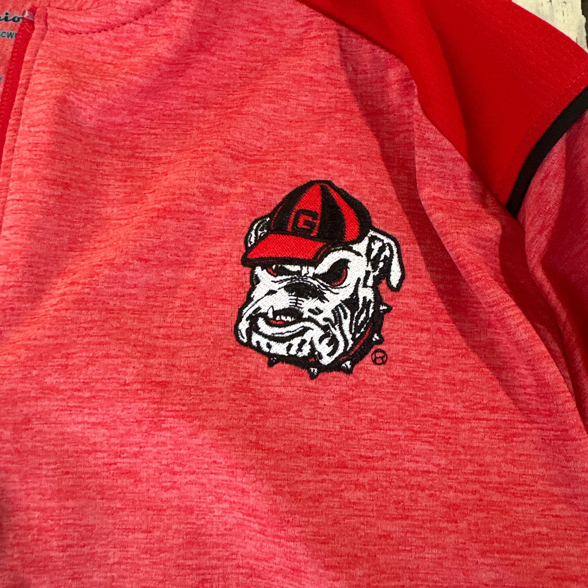 Champion Georgia Bulldogs Mens red Heathered Quarter-Zip Pullover 3
