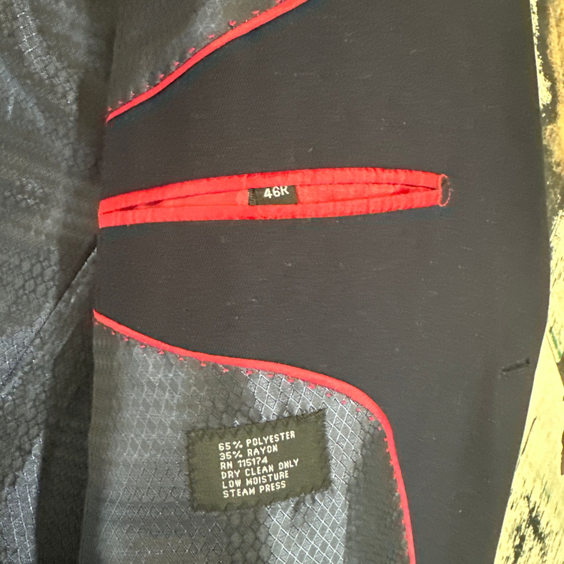 Bocaccio Uomo Slim Fit Navy Blue Suit Jacket Blazer with Red Piping 4