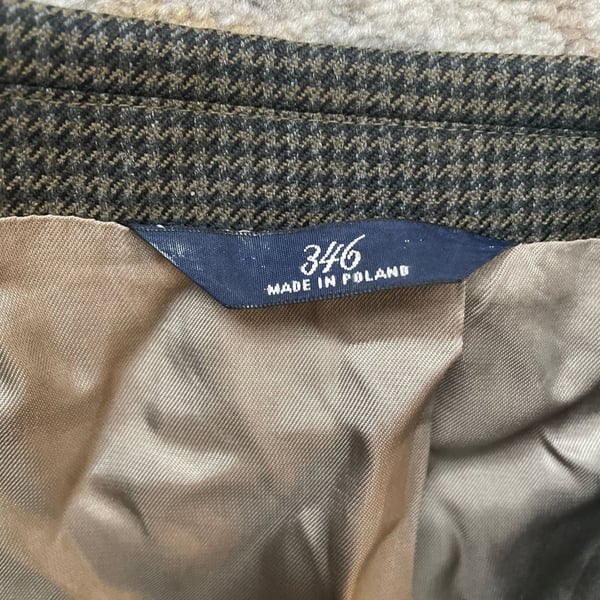 Brooks Brothers 346 Men's Brown Houndstooth Worsted Wool Sport Coat Blazer
