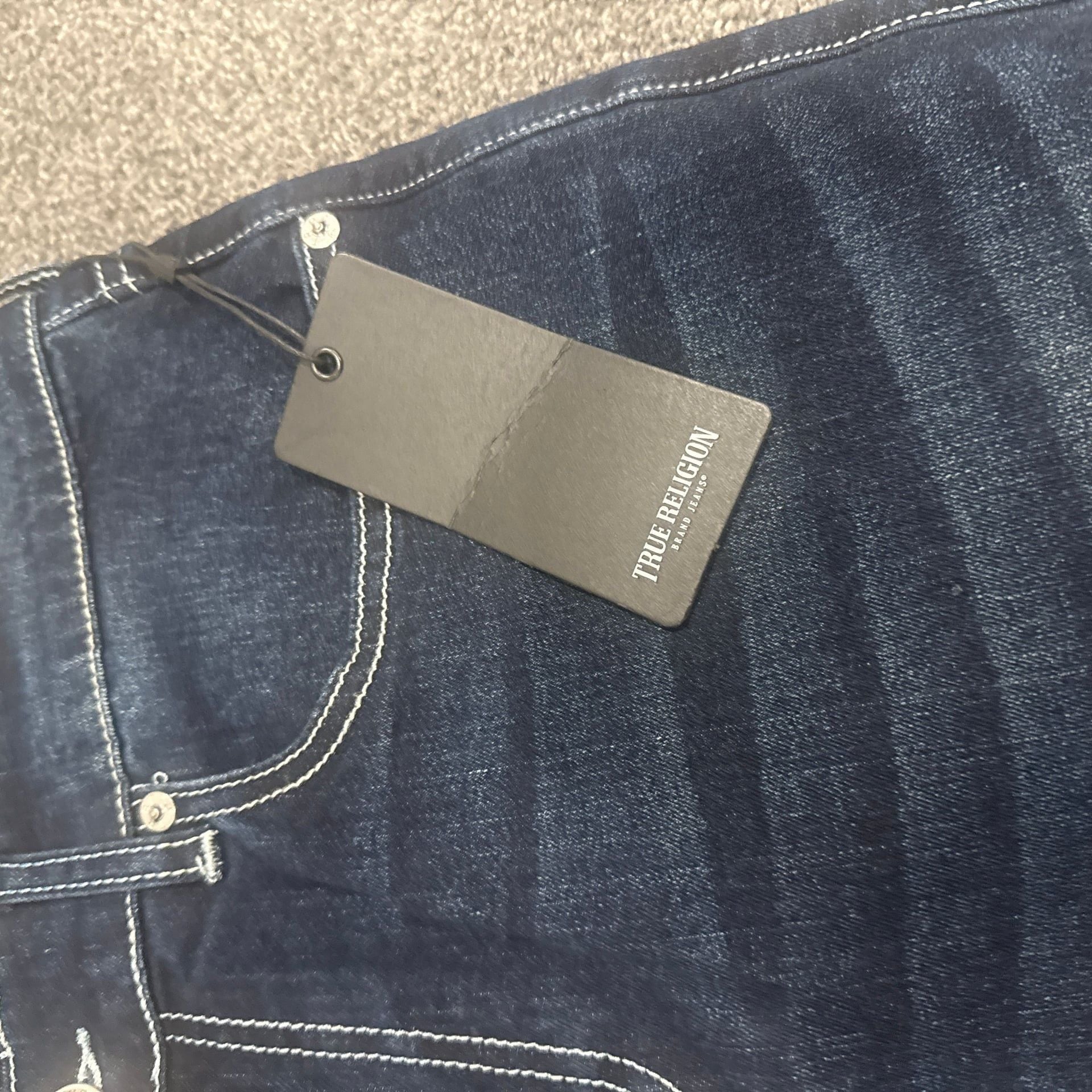 True Religion Rocco Relaxed Skinny Jeans Dark Mahogany Wood Wash 3