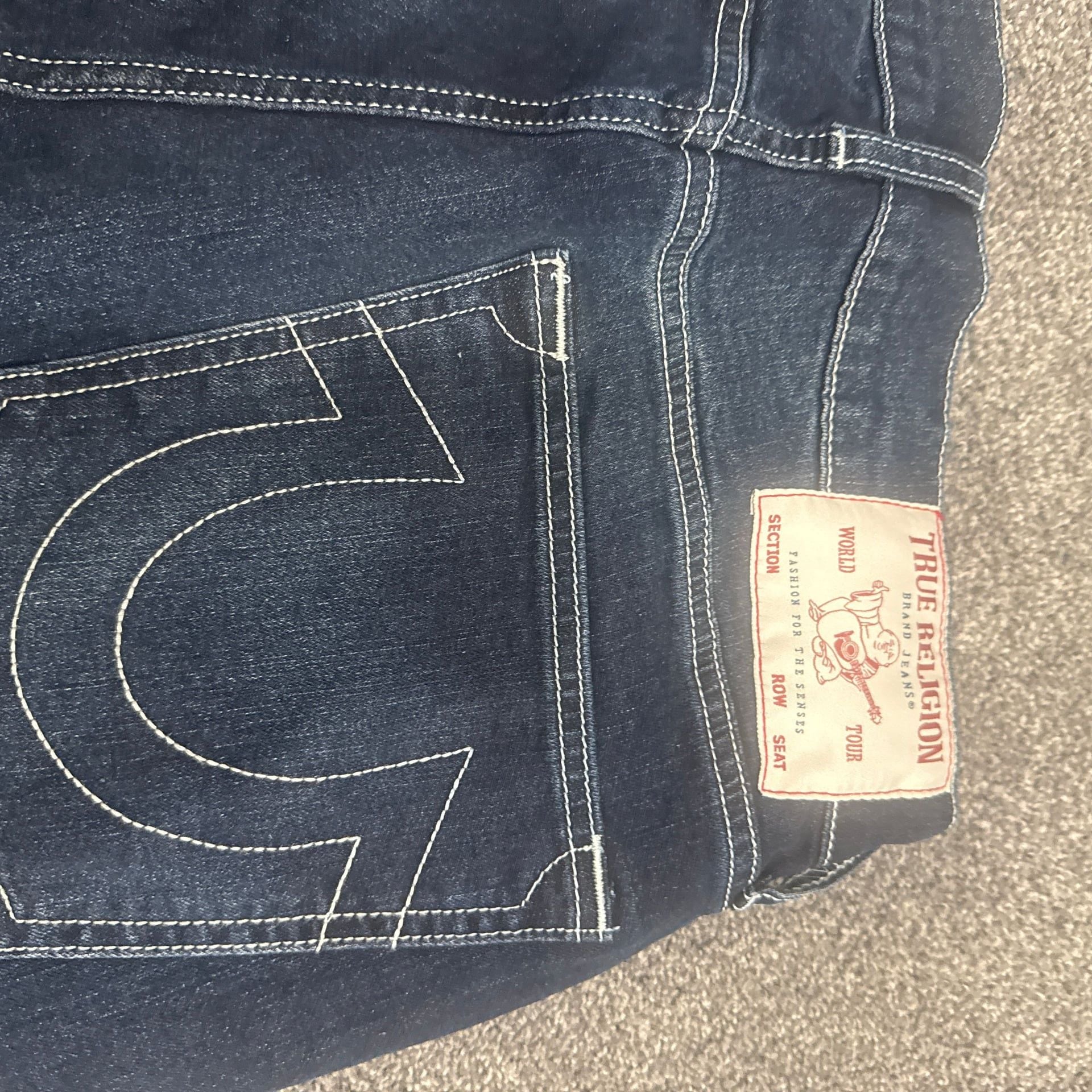 True Religion Rocco Relaxed Skinny Jeans Dark Mahogany Wood Wash 4