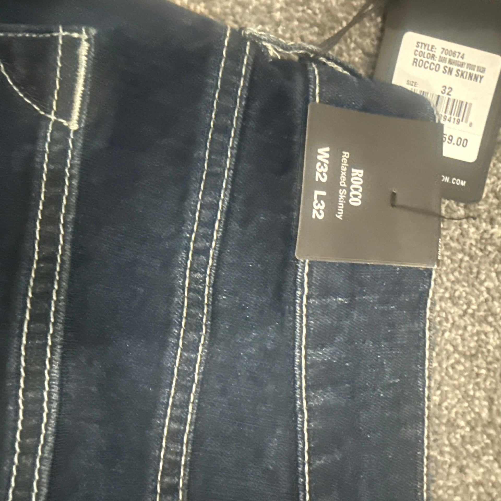 True Religion Rocco Relaxed Skinny Jeans Dark Mahogany Wood Wash 5