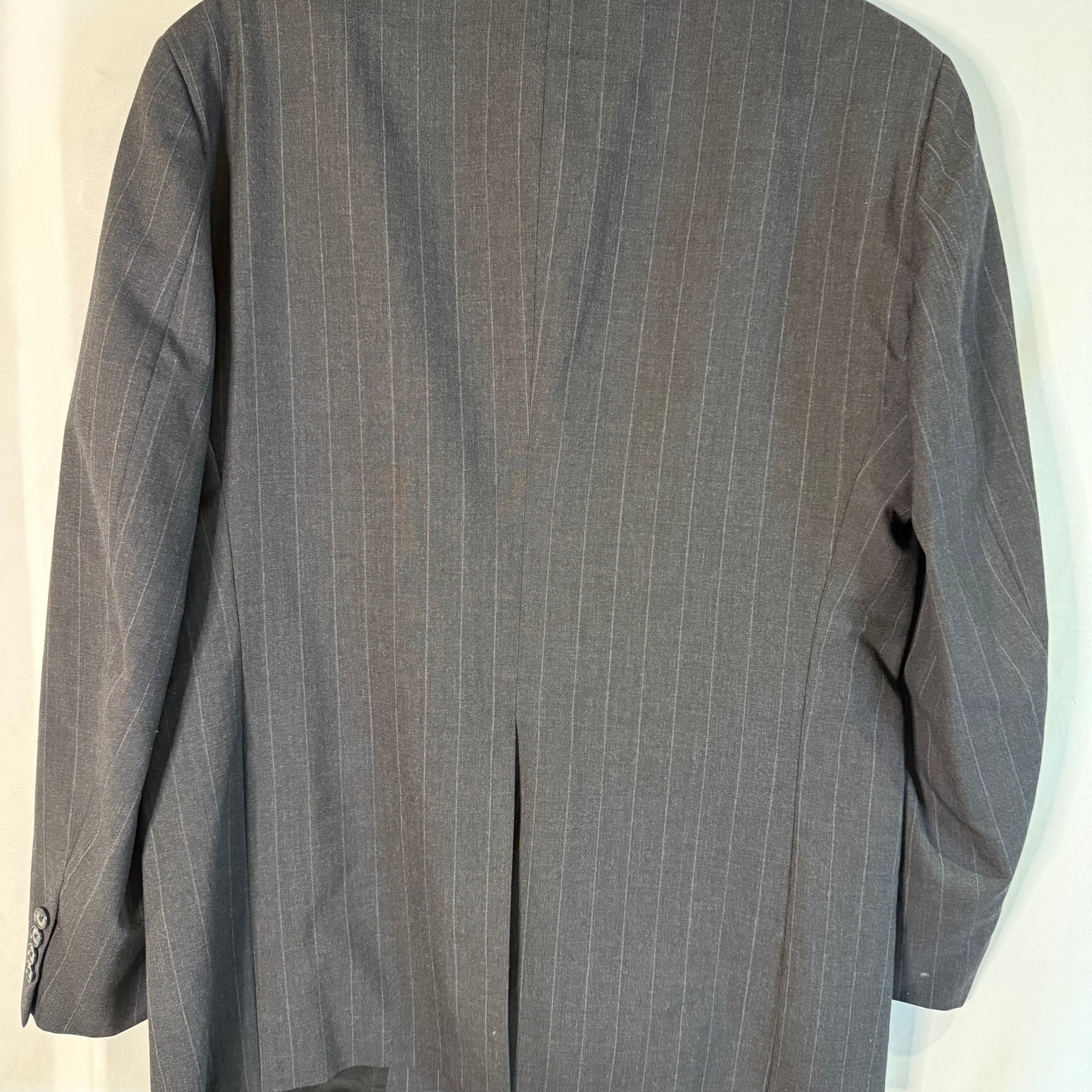 Vintage Corbin Ltd Pinstripe Wool Blazer Union Made USA Gray See Measurements 2