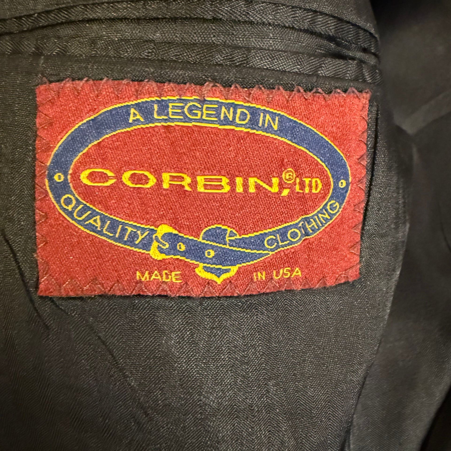 Vintage Corbin Ltd Pinstripe Wool Blazer Union Made USA Gray See Measurements 4