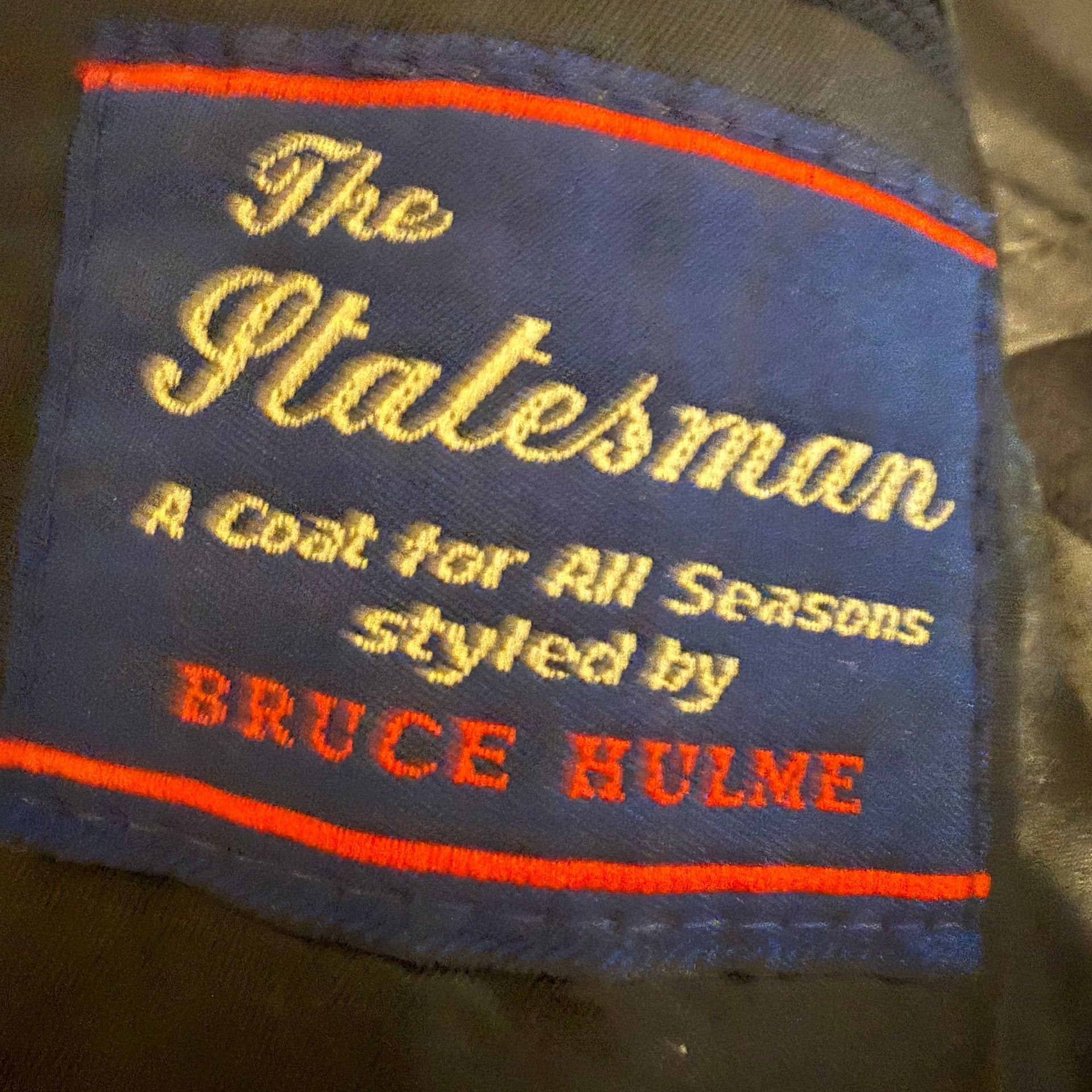 Vintage The Statesman Bruce Hulme Navy Blue Hopsack Blazer 42L 5