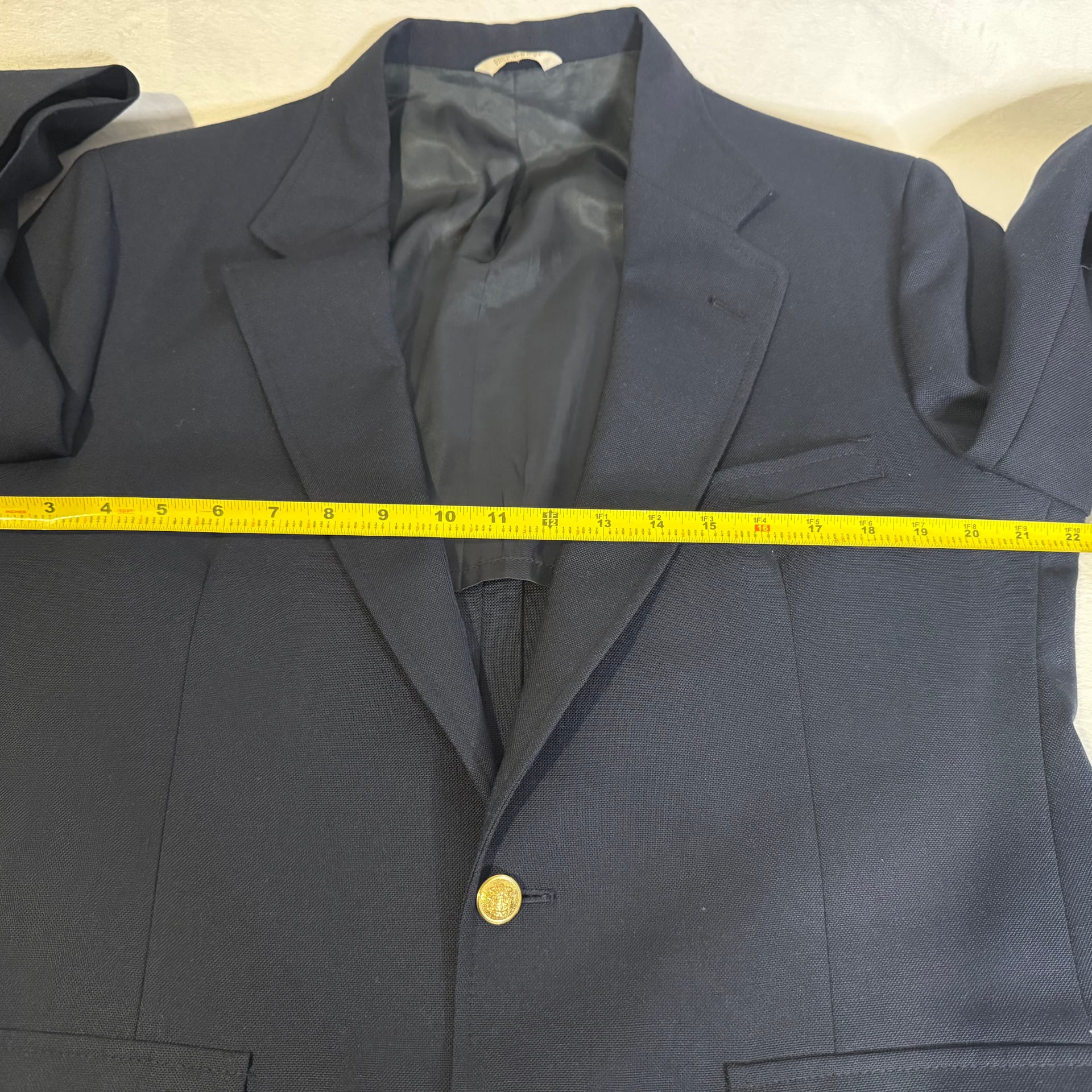 Vintage The Statesman Bruce Hulme Navy Blue Hopsack Blazer 42L 7