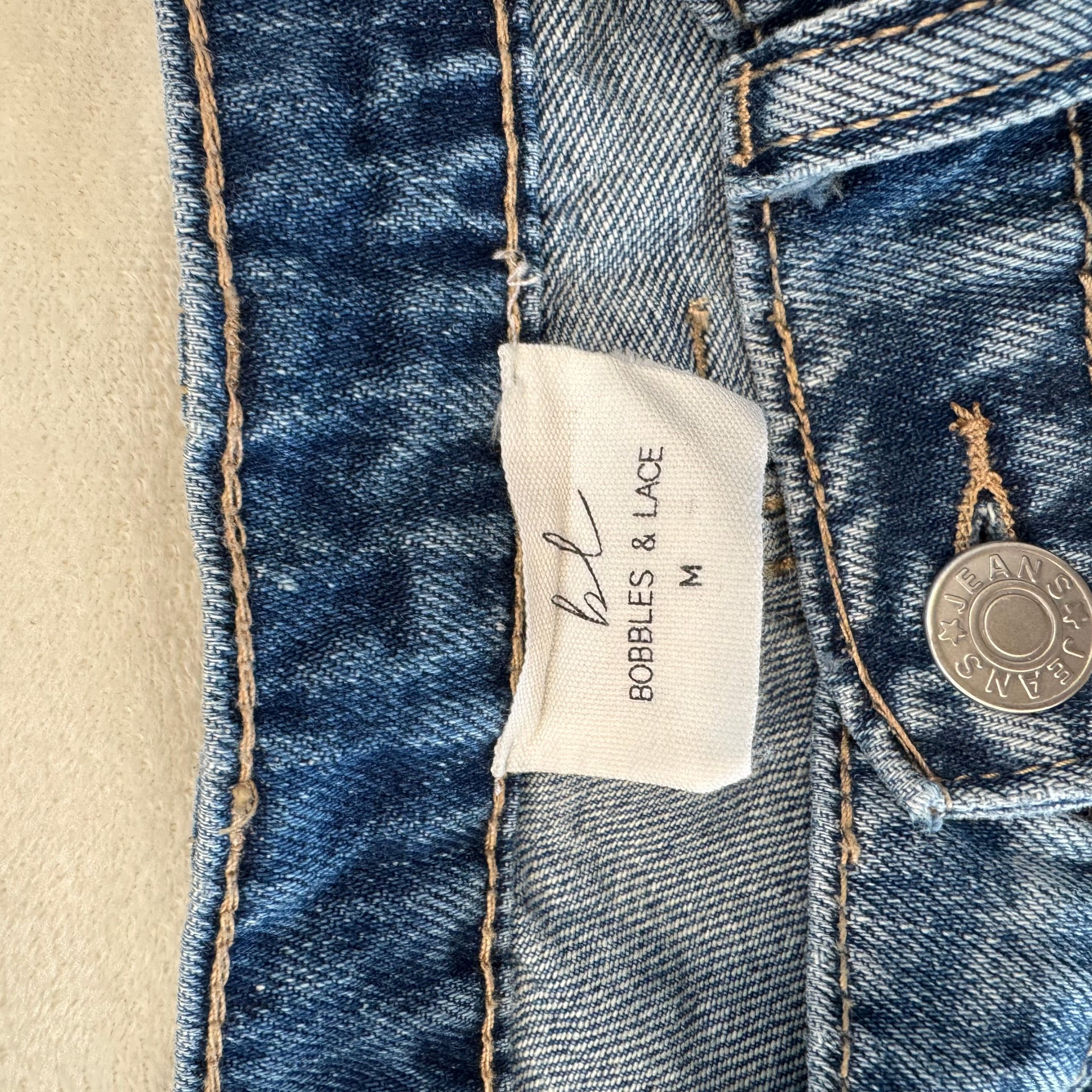 Bobbles & Lace Medium Wash Mid-Rise Barrel Leg Jeans 3