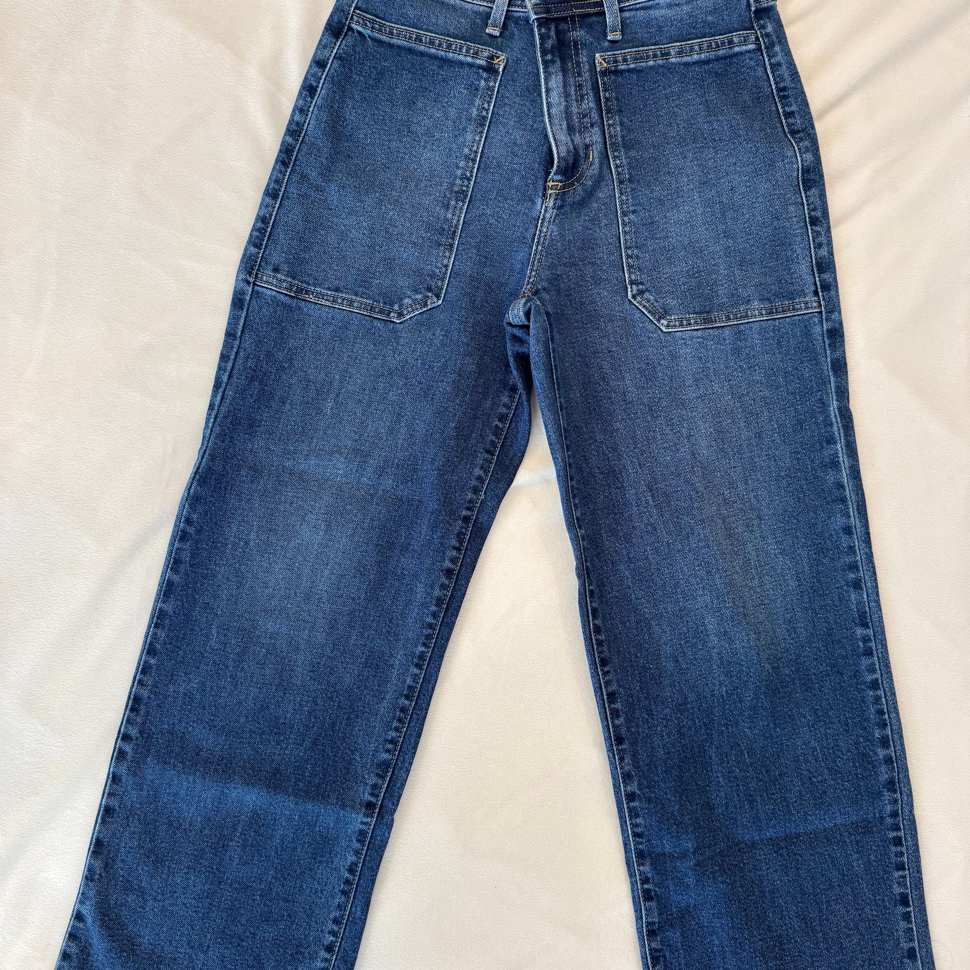 Just Black Denim High Rise Utility Wide Leg Jeans with Raw Hem 1