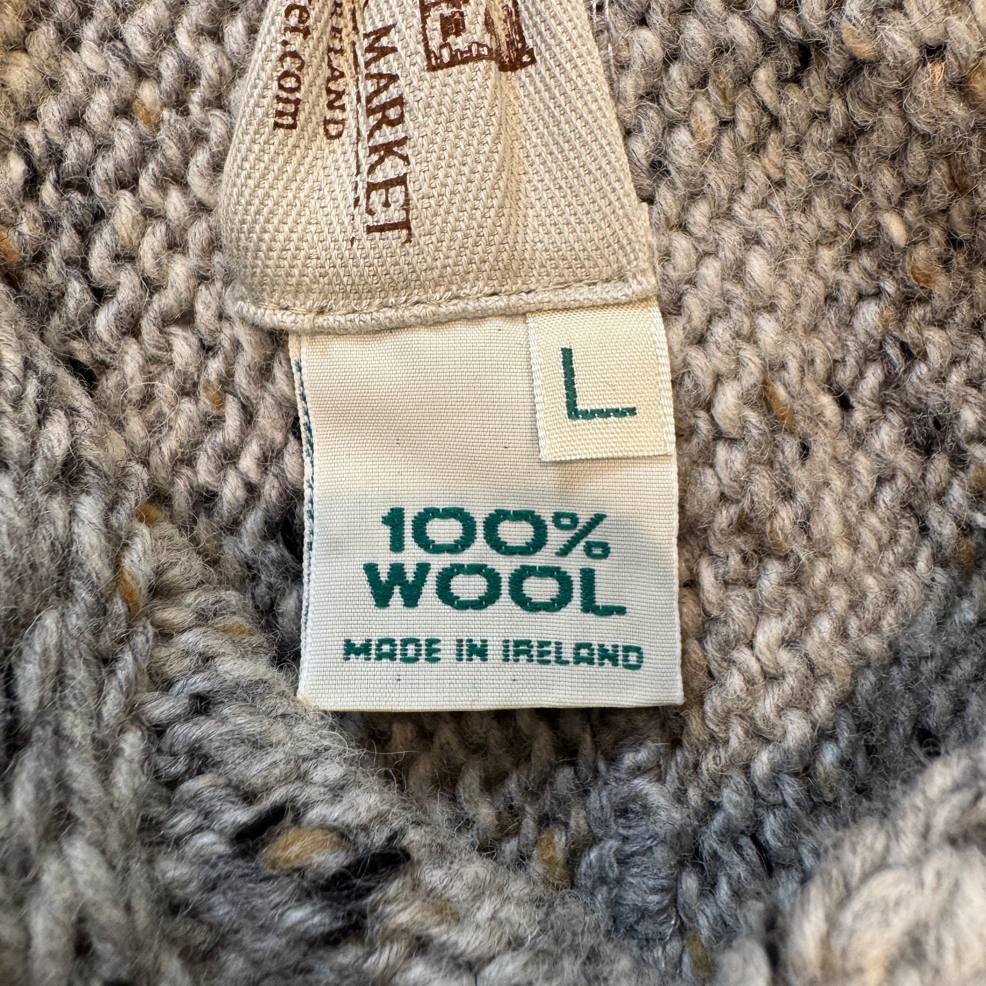 Aran Sweater Market 100% Wool Hoodie with Pouch Pocket Donegal Yarn Grey 5