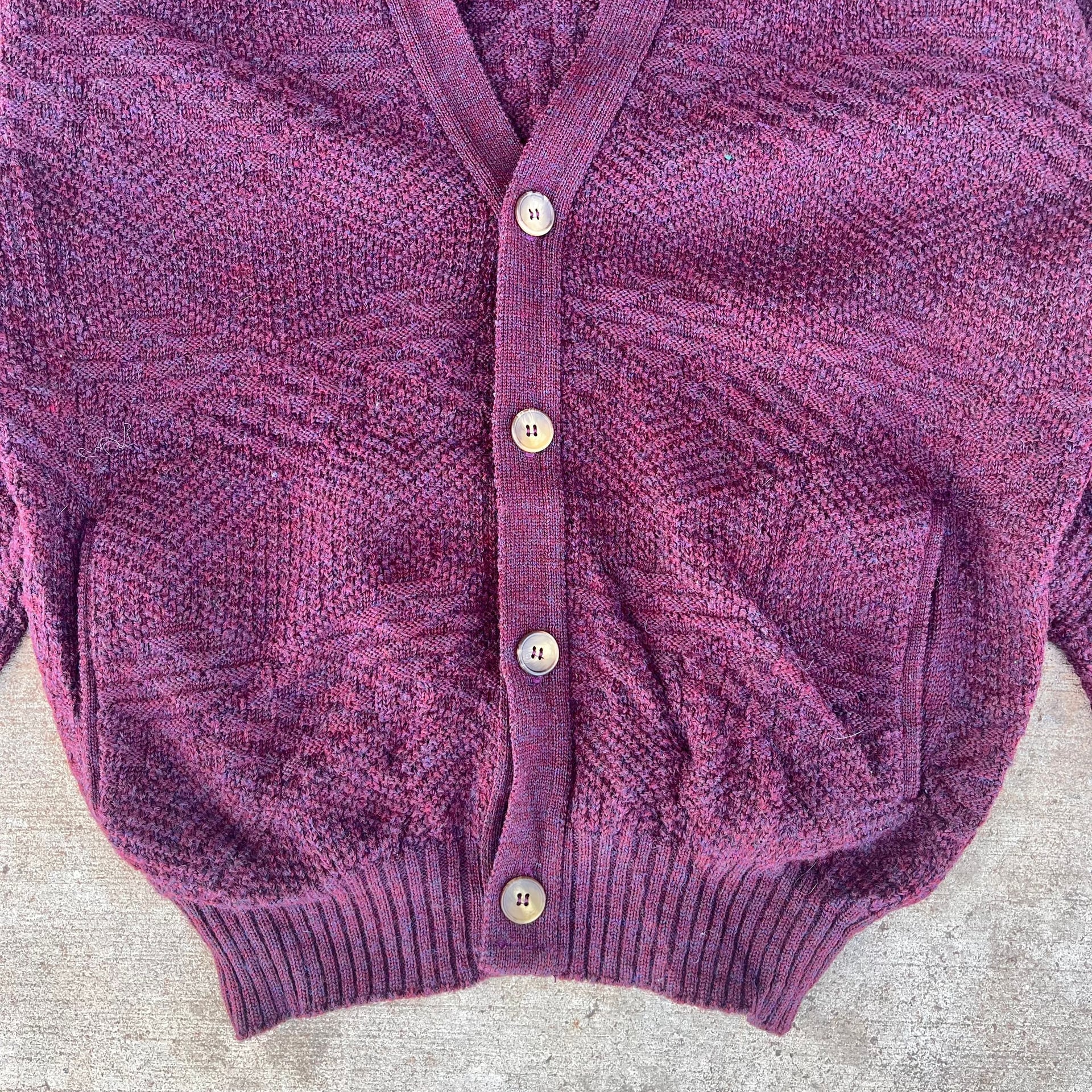Vintage Pendleton Made in USA Burgundy Wool Knit Cardigan Sweater 3