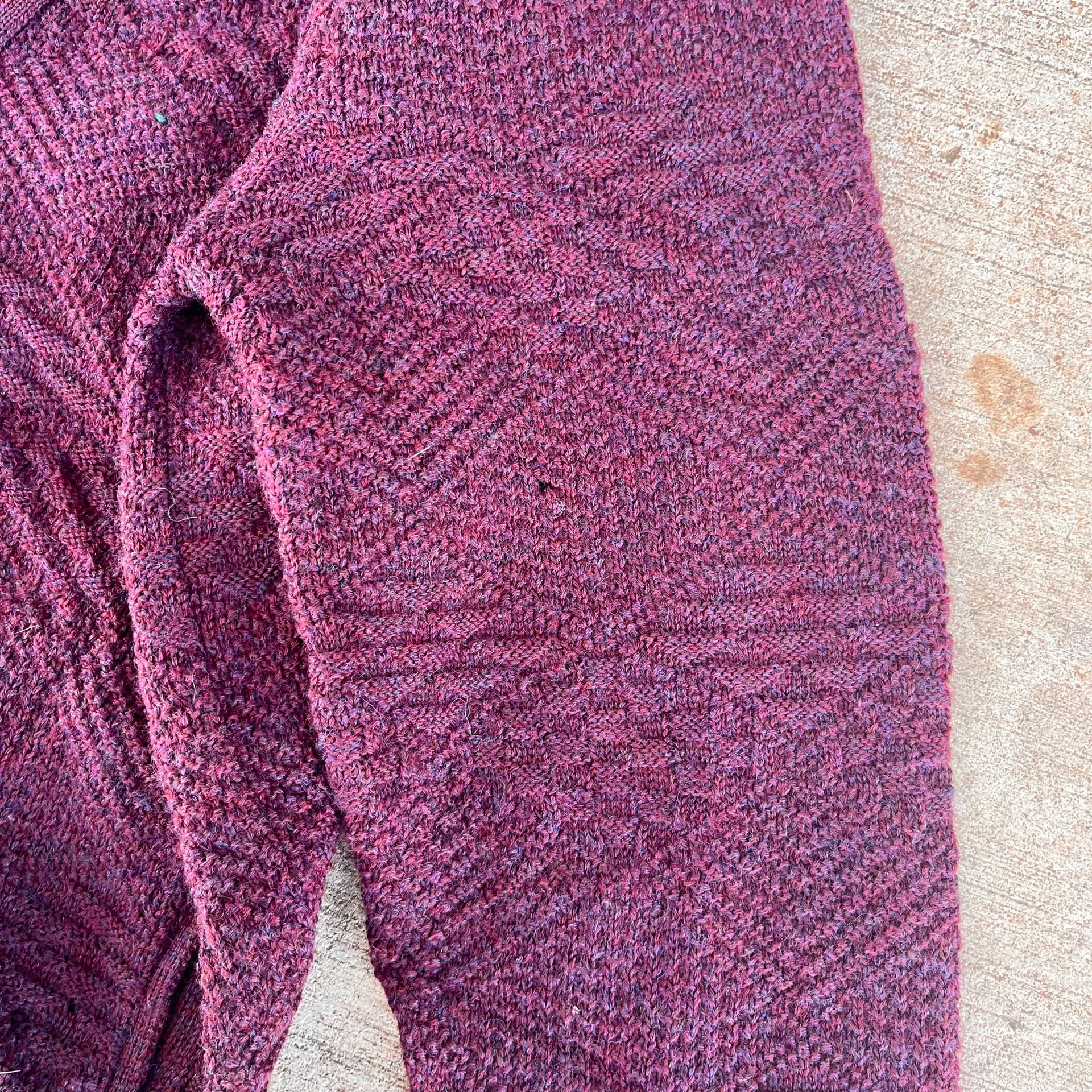 Vintage Pendleton Made in USA Burgundy Wool Knit Cardigan Sweater 5