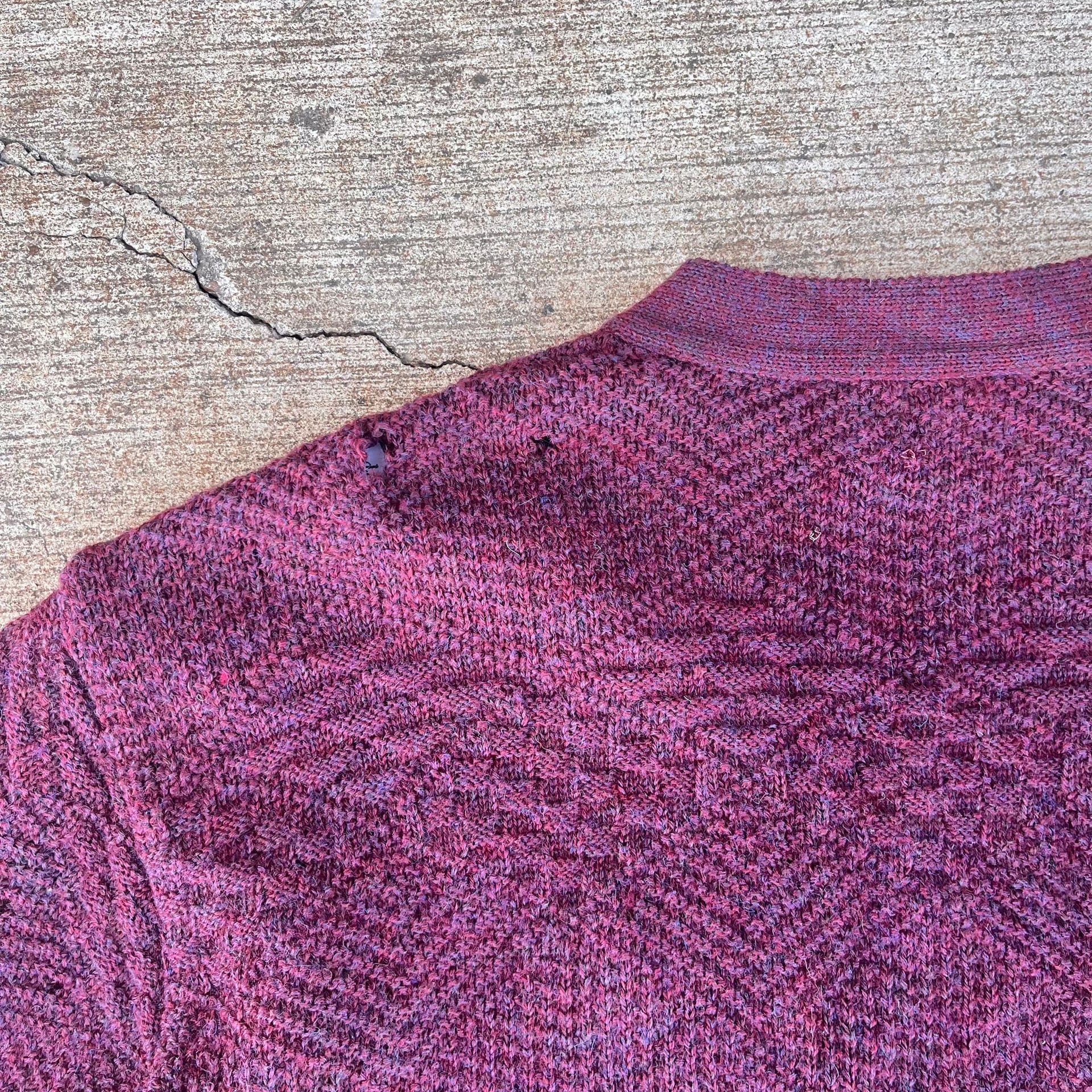 Vintage Pendleton Made in USA Burgundy Wool Knit Cardigan Sweater 7