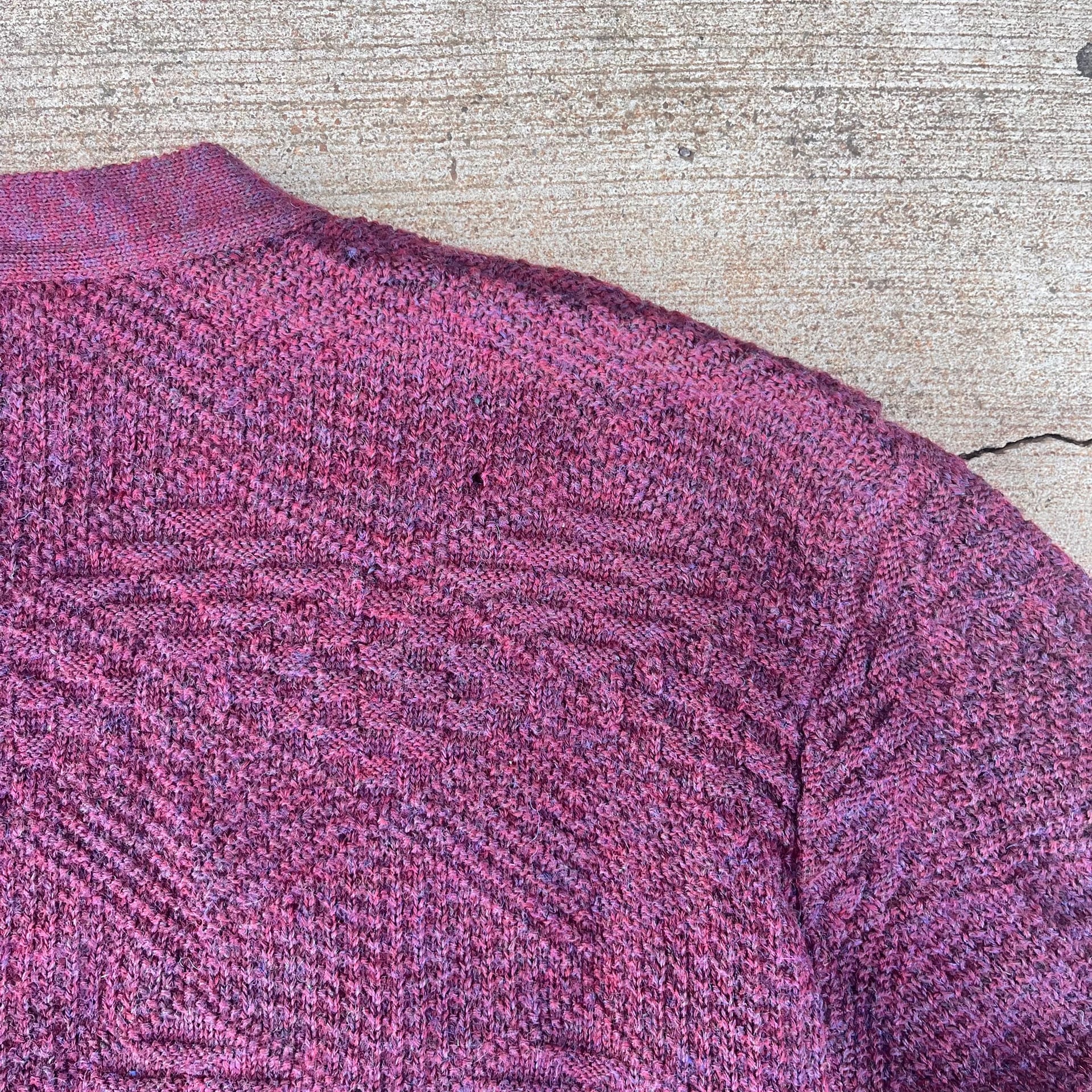 Vintage Pendleton Made in USA Burgundy Wool Knit Cardigan Sweater 8