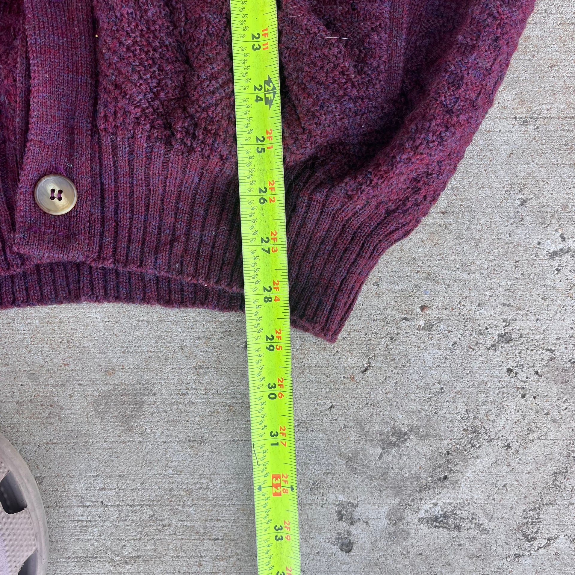 Vintage Pendleton Made in USA Burgundy Wool Knit Cardigan Sweater 13