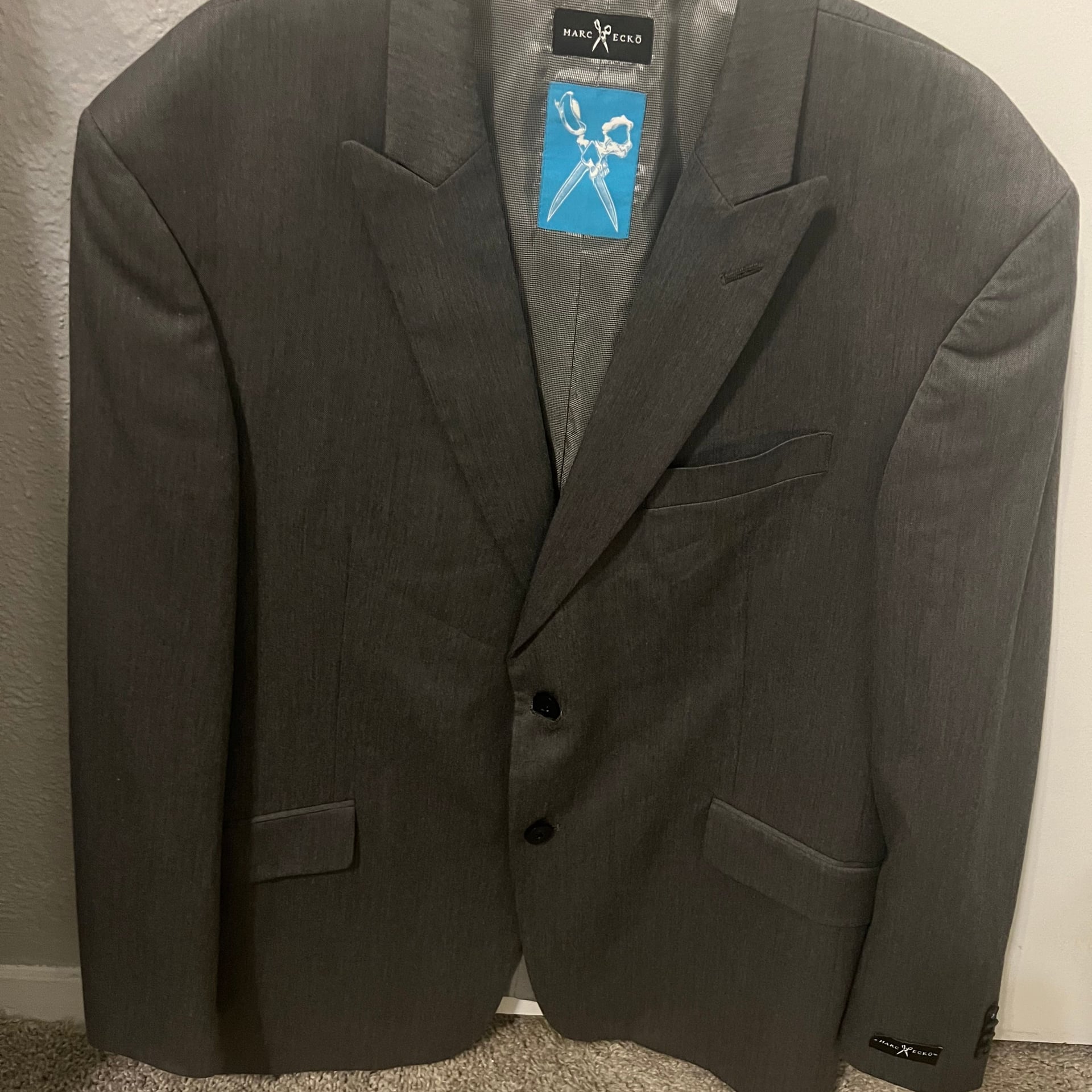 Marc Ecko Men's Gray Micro-Houndsound Blazer Jacket - Classic Formal 2