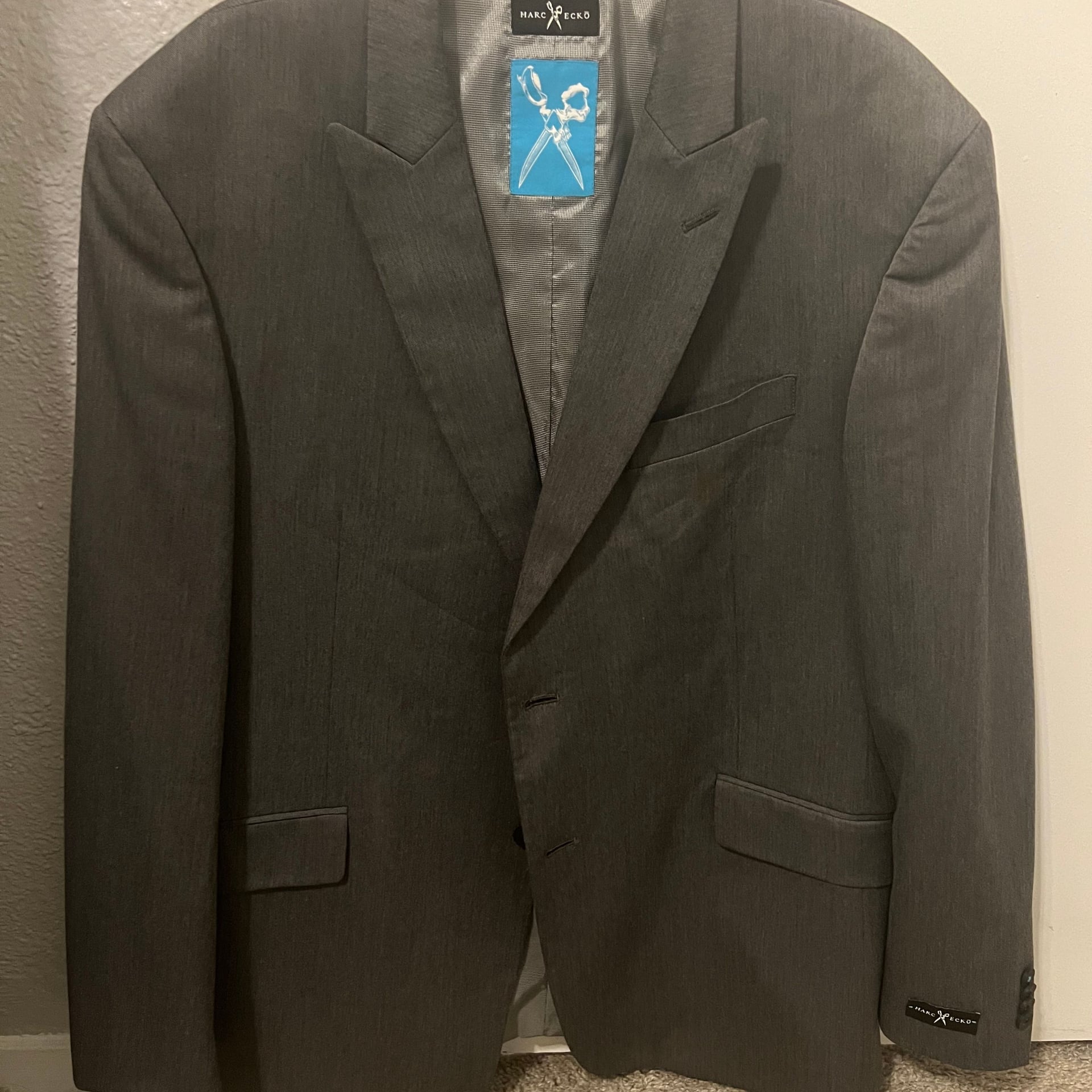 Marc Ecko Men's Gray Micro-Houndsound Blazer Jacket - Classic Formal 3
