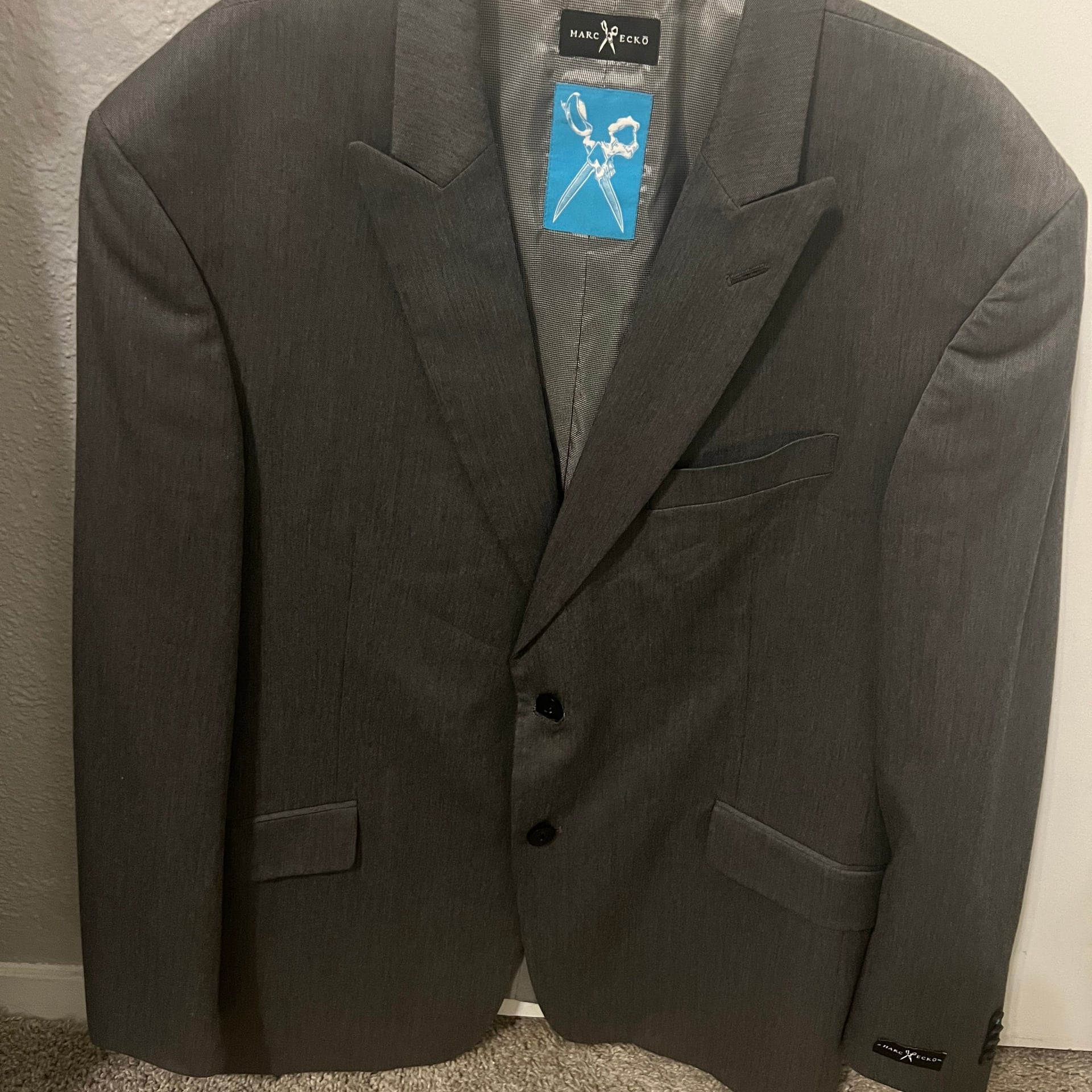 Marc Ecko Men's Gray Micro-Houndsound Blazer Jacket - Classic Formal 4
