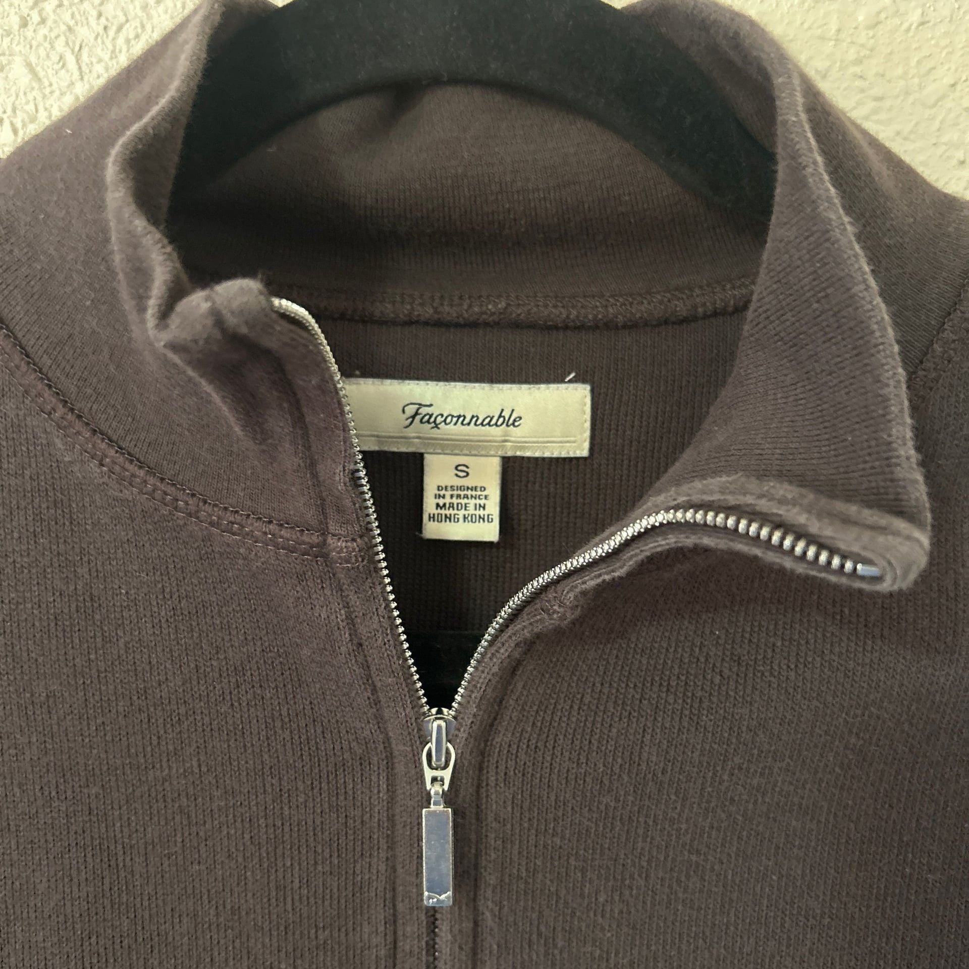 Faconnable Women's Large Black 100% Cotton Sweater Jacket Full Zip Casual 2
