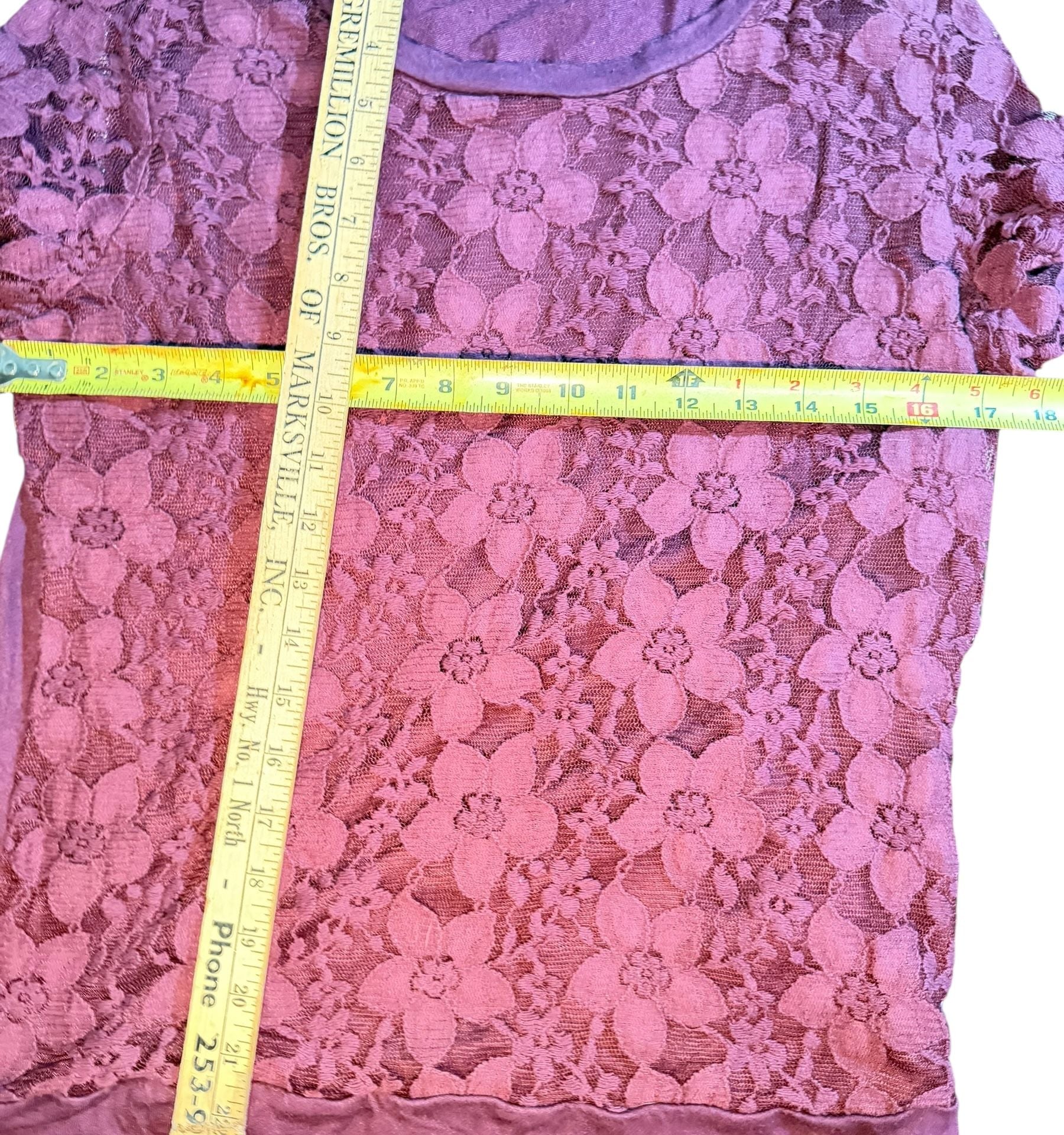 Adrianna Papell Women’s Purple Lace Overlay Top - Size M 7