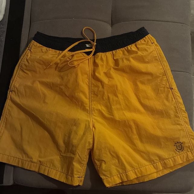 Vintage Chaps Ralph Lauren Yellow and Blue Performance Swim Trunks 2