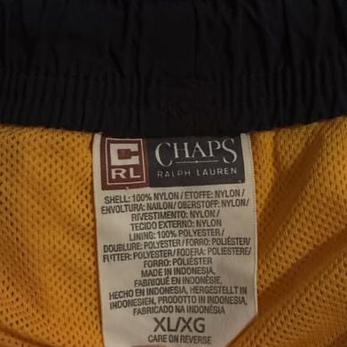 Vintage Chaps Ralph Lauren Yellow and Blue Performance Swim Trunks 4