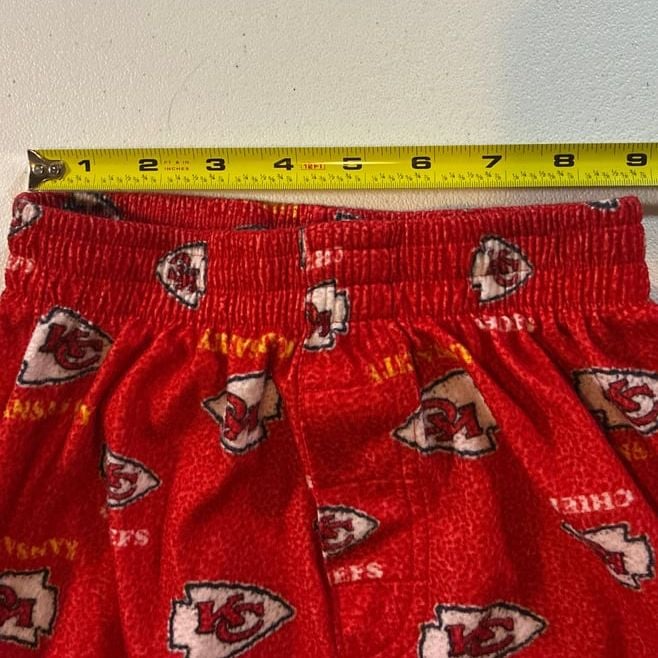 NFL Team Apparel Youth Kansas City Chiefs All-Over Print Fleece Pajama Pants Red 5
