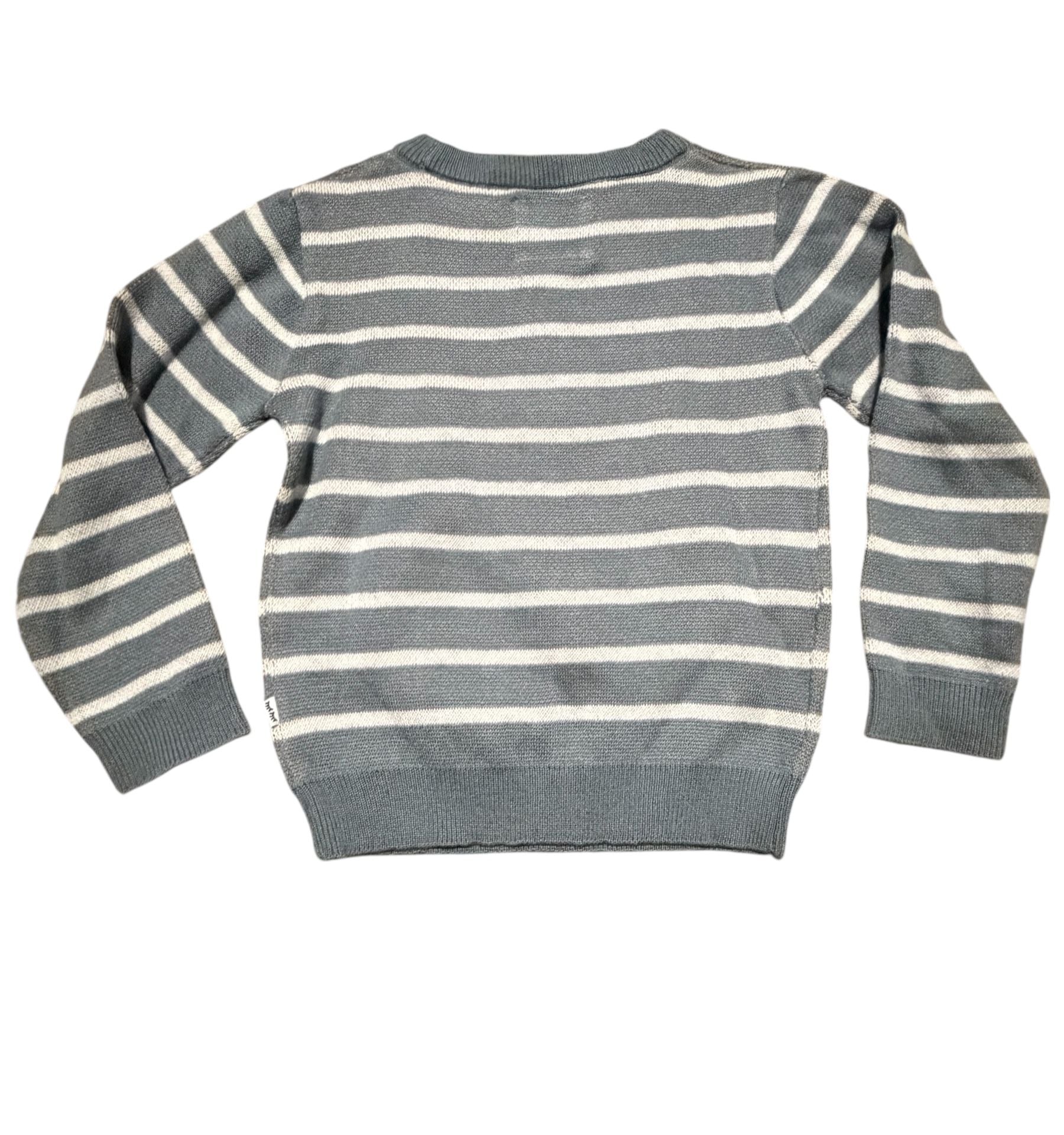 Little Sleepies Play Gray Striped Walrus Knit Sweater 3