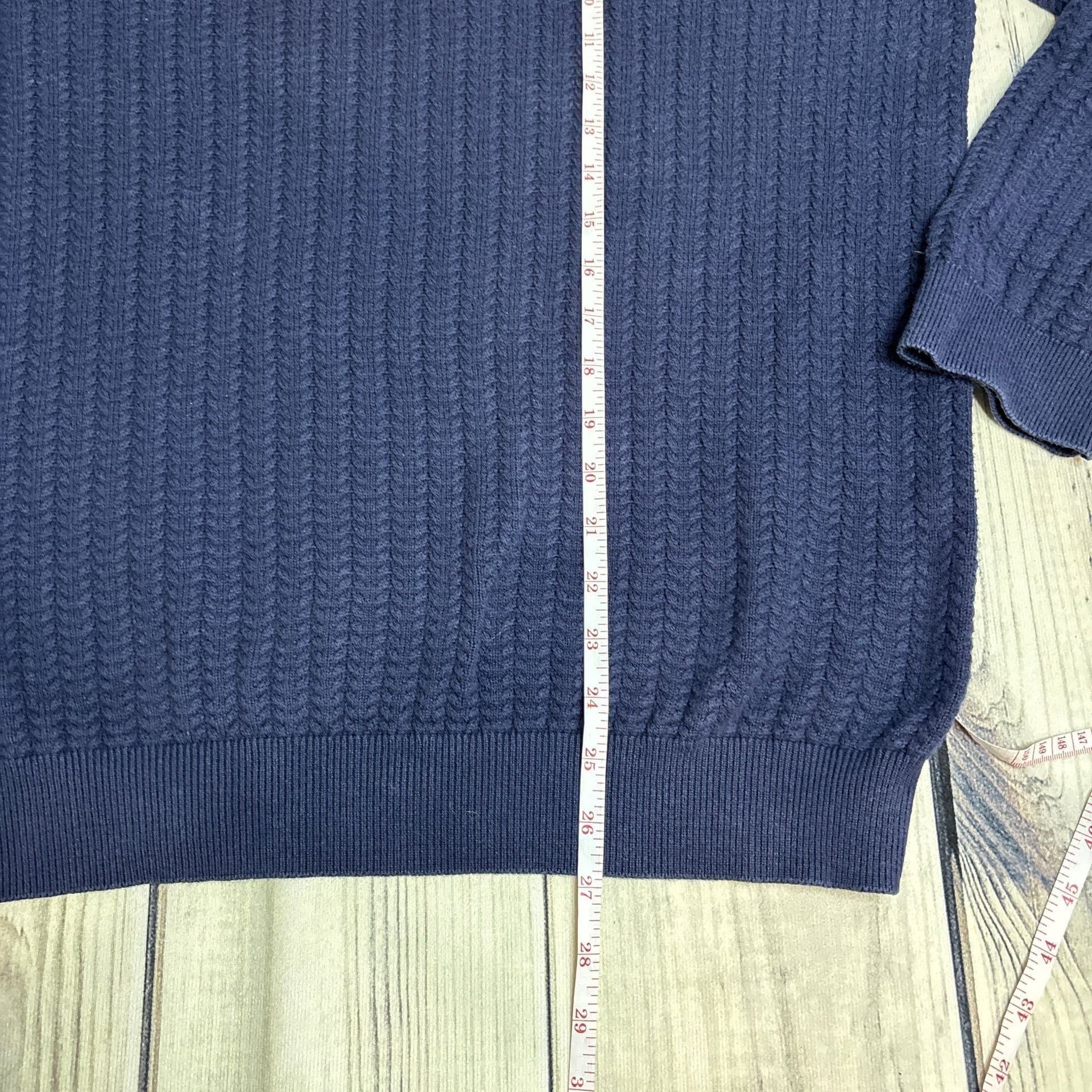 Jos A Bank Reserve Cotton & Cashmere Men's XL Navy Blue Sweater 6