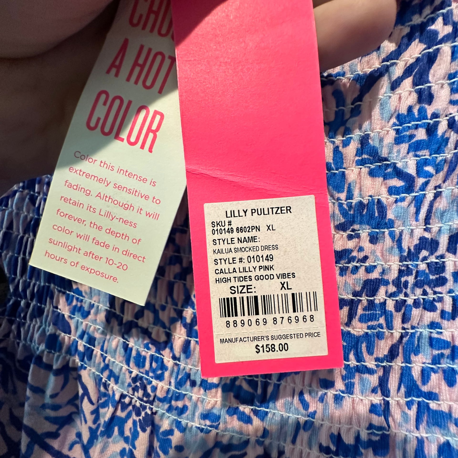 Lilly Pulitzer Kailua Smocked Dress XL NWT 4