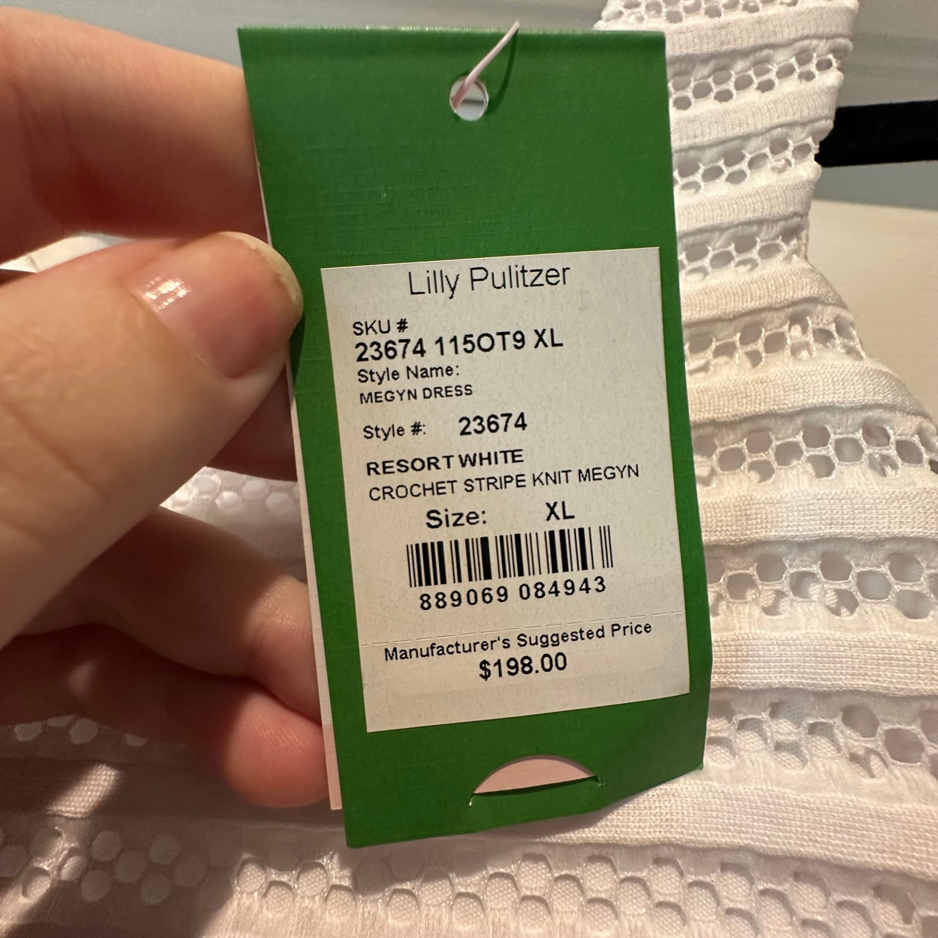 Lilly Pulitzer NWT Crochet Stripe Knit Megyn White XL 4