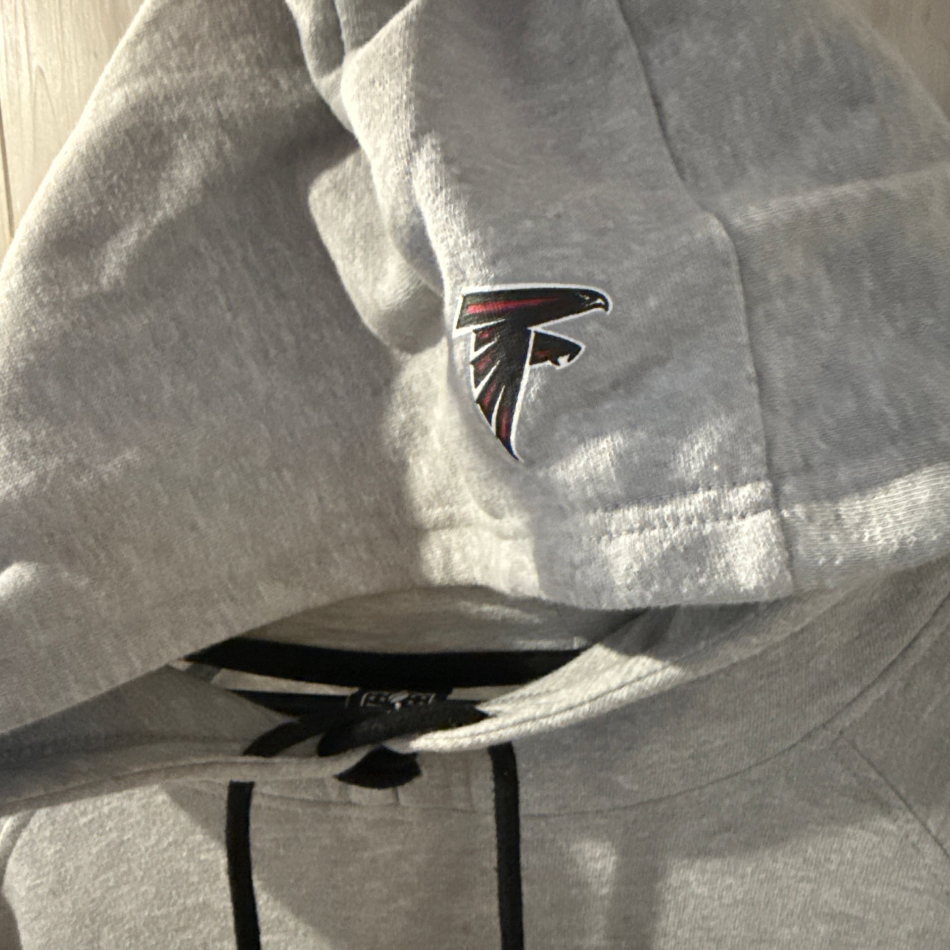 NFL Atlanta Falcons Women's Gray Super Soft Lace-Up Tie Neck Pullover Hoodie 7