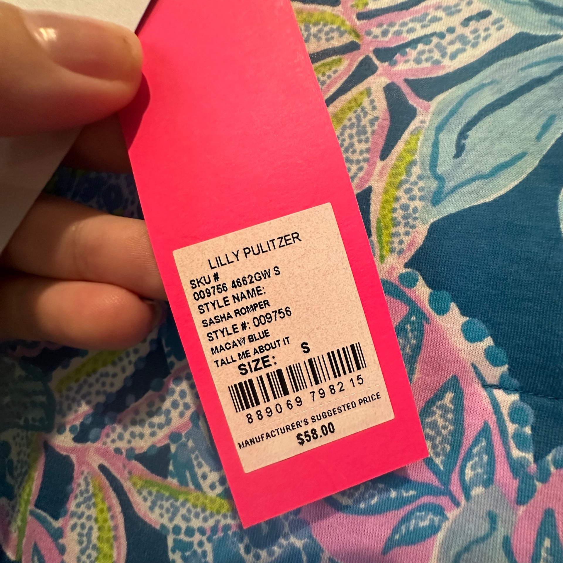 Lilly Pulitzer Girls Sasha Romper - Macaw Blue Tall Me About It 5