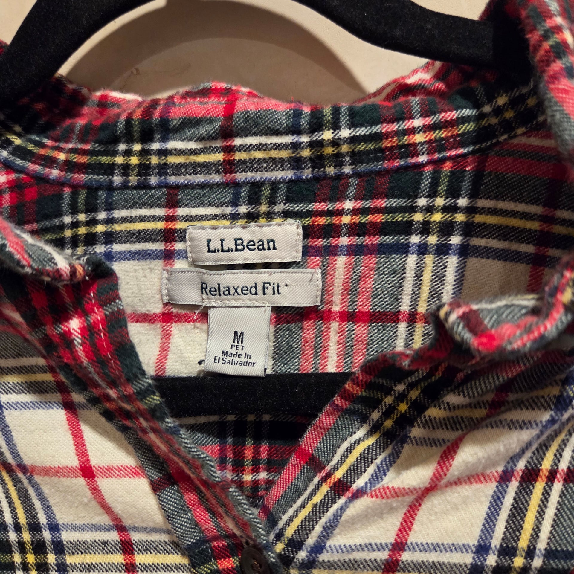 L.L. Bean Women's Scotch Plaid Flannel Shirt, Relaxed Small Red White Green 2