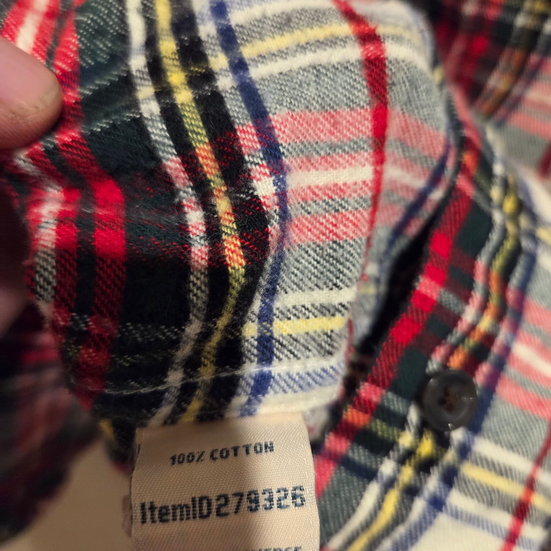 L.L. Bean Women's Scotch Plaid Flannel Shirt, Relaxed Small Red White Green 4