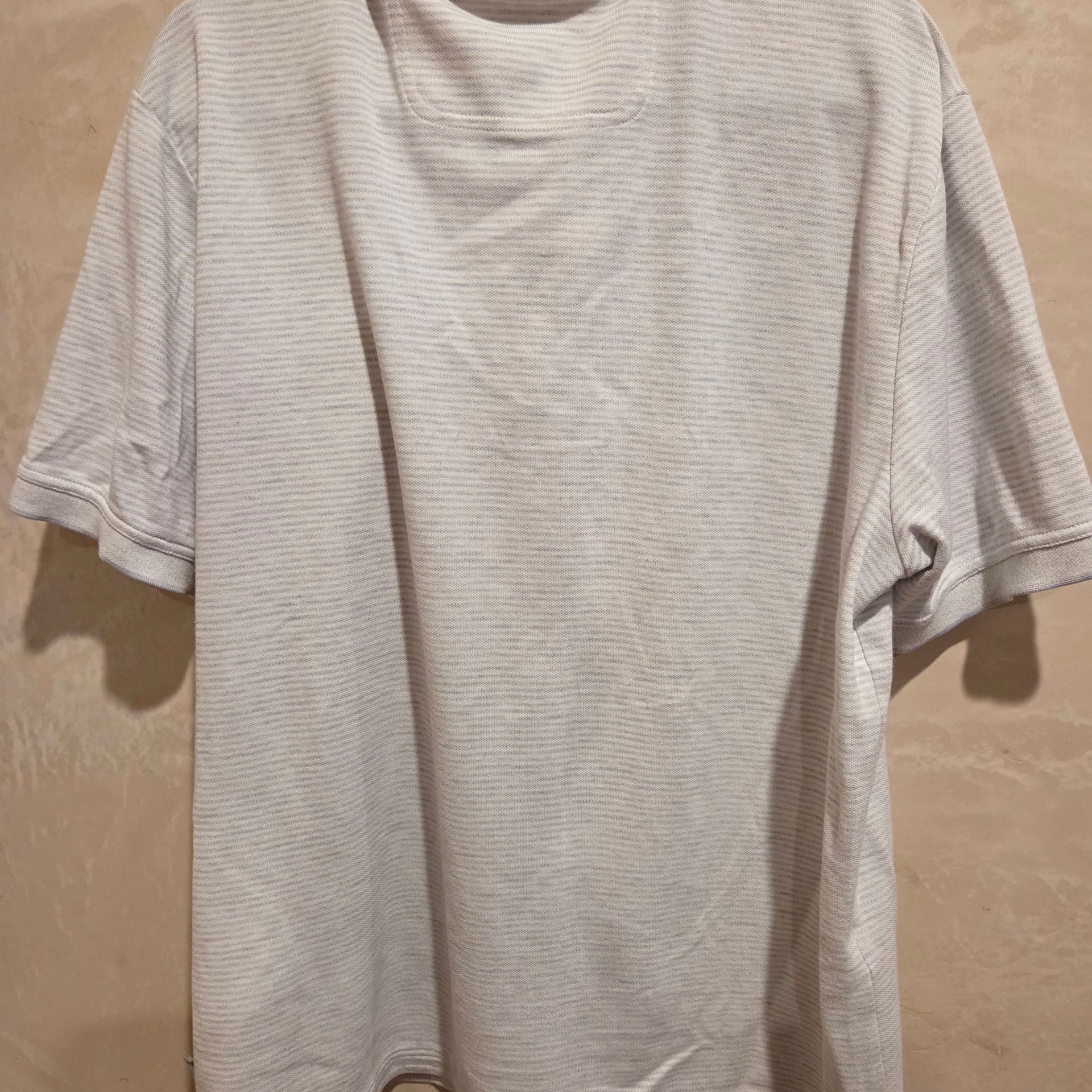 Tommy Bahama Men’s XL Polo Shirt – Pima Cotton Blend – White/Grey Stripe – Style T218036 2