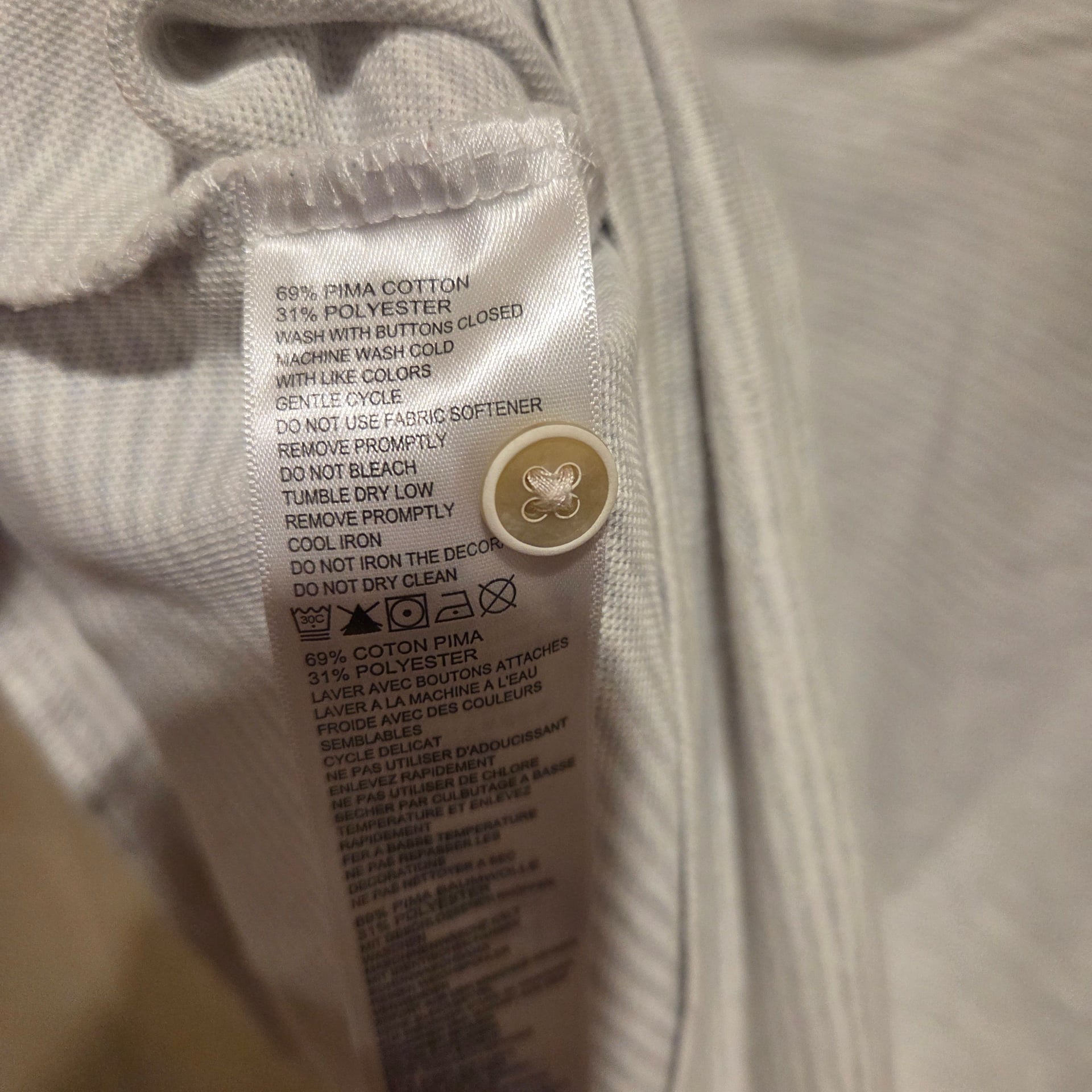 Tommy Bahama Men’s XL Polo Shirt – Pima Cotton Blend – White/Grey Stripe – Style T218036 6