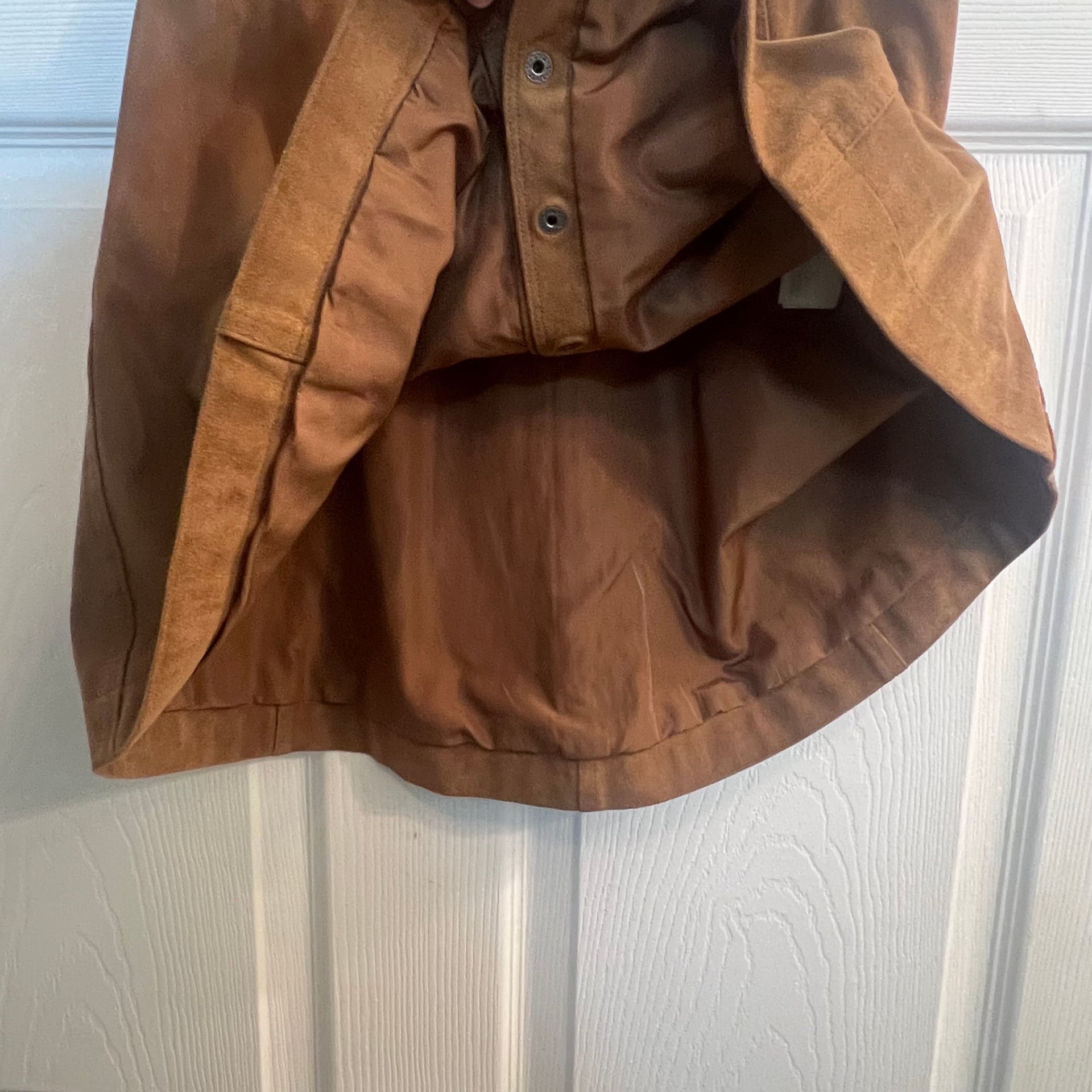 Abercrombie & Fitch Vegan Suede Button Front Mini A-Line Skirt 4