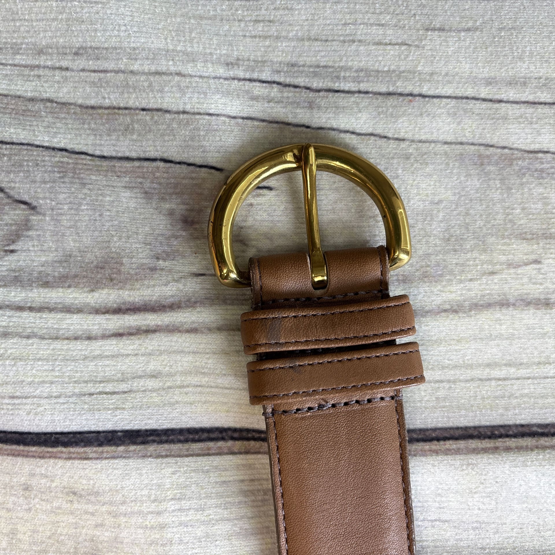 Coach Belt 8500 Leather Putty Brass Buckle 32" 7