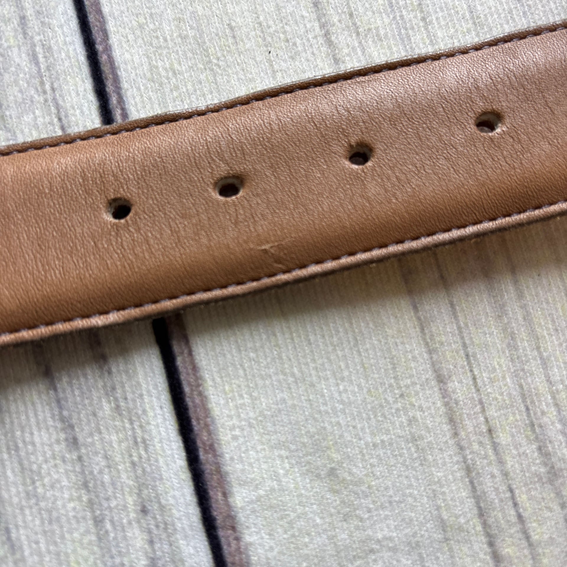 Coach Belt 8500 Leather Putty Brass Buckle 32" 8