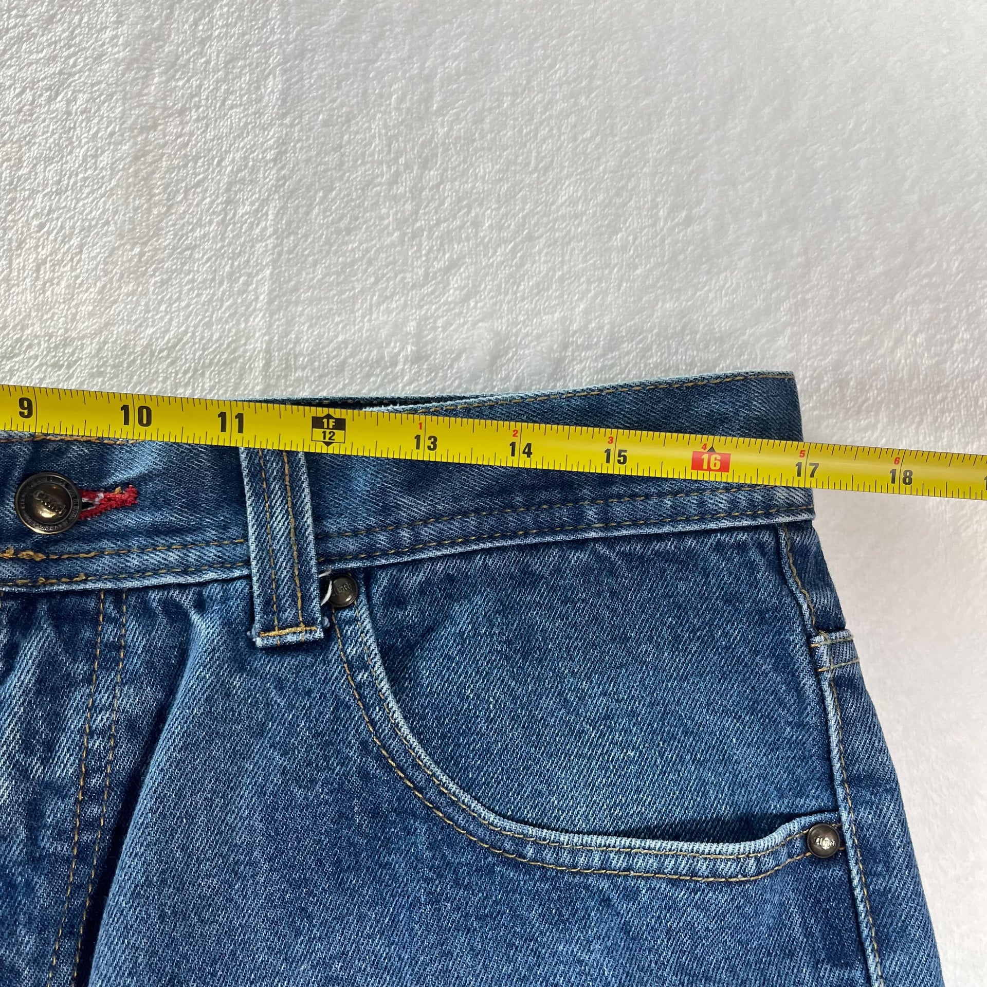 Vintage 90s Clench Jeans Straight Leg Blue Denim 34x30 Retro Minimalist 6