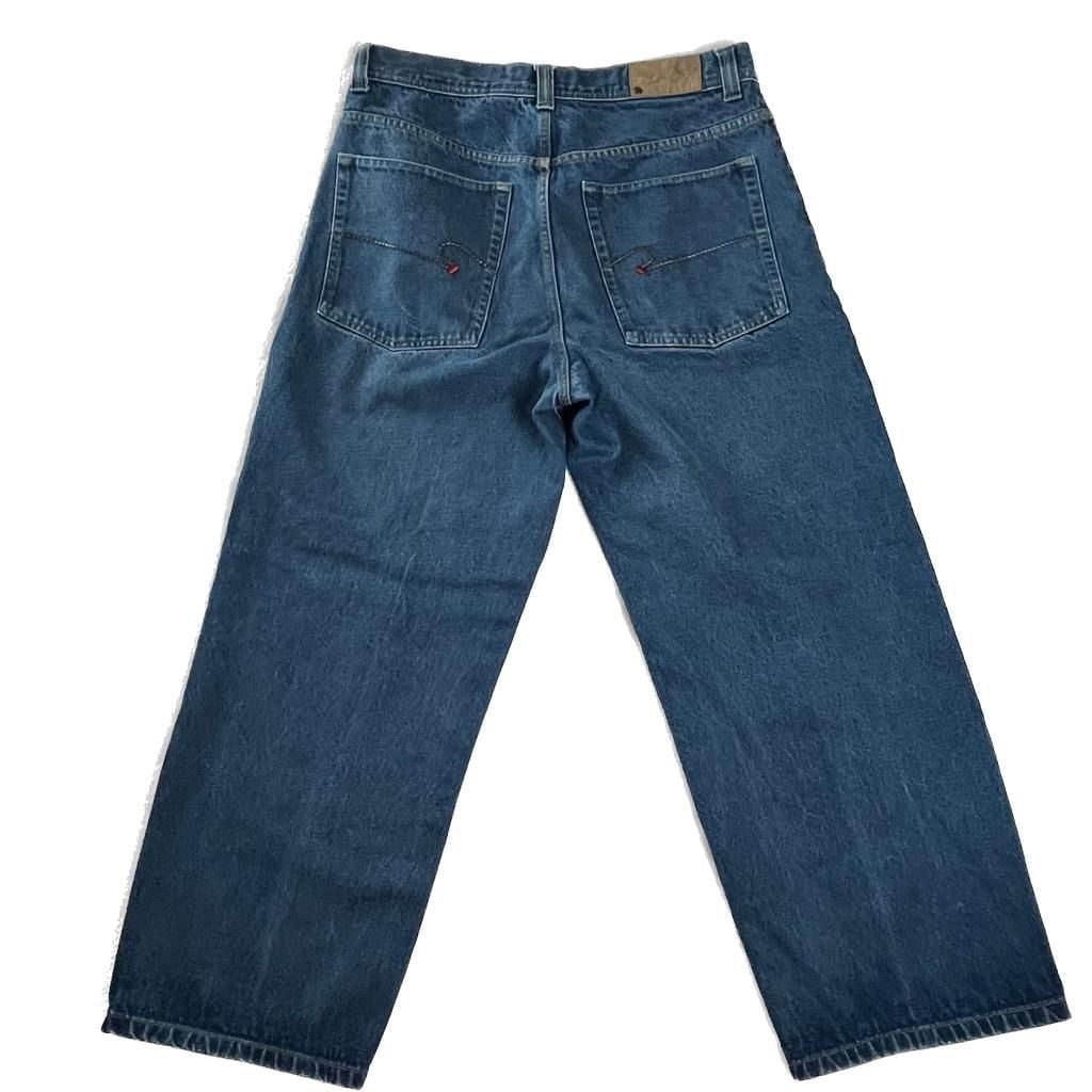 Vintage 90s Clench Jeans Straight Leg Blue Denim 34x30 Retro Minimalist 2