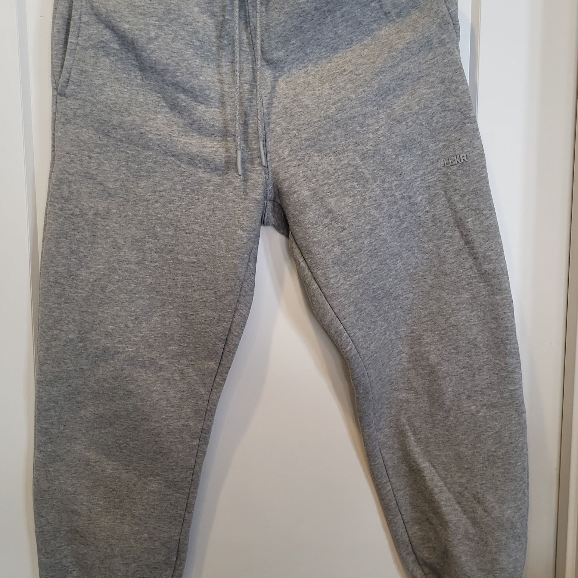 Laker Logo Grey Fleece Joggers Sweatpants 1