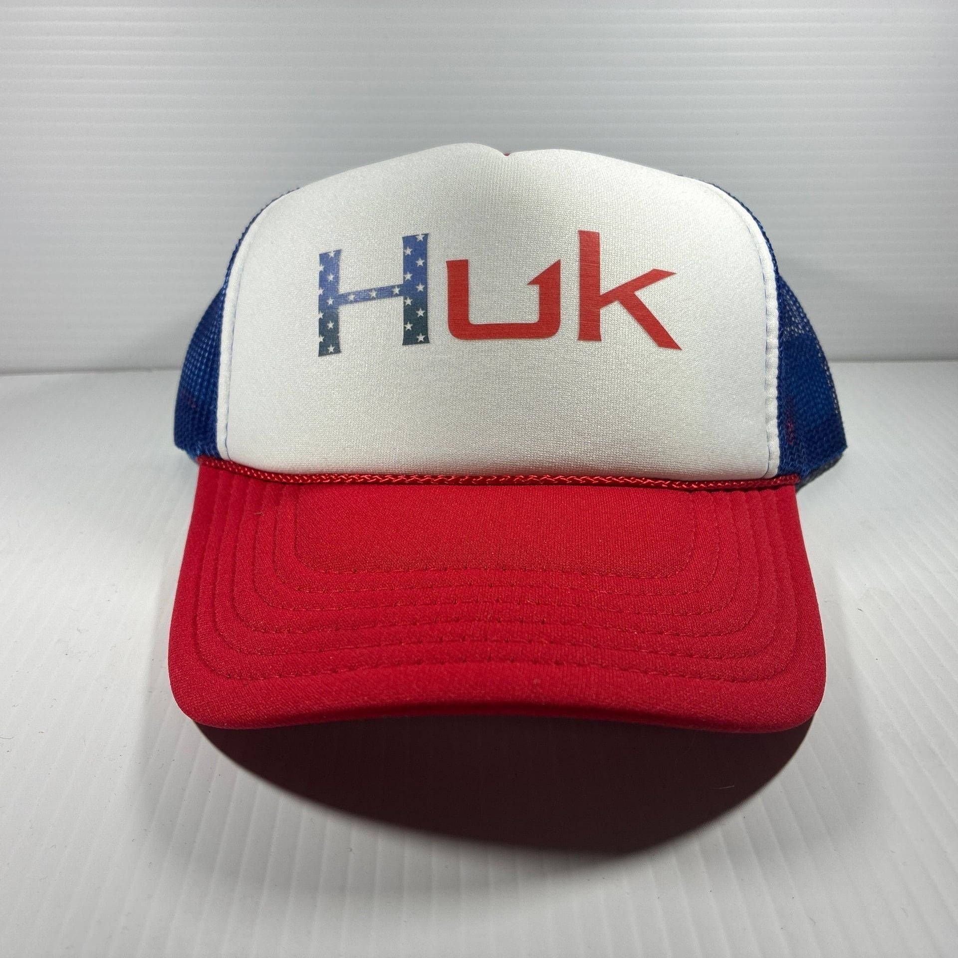 Huk American Colors Foam Trucker Hat Red White Blue Snapback 2