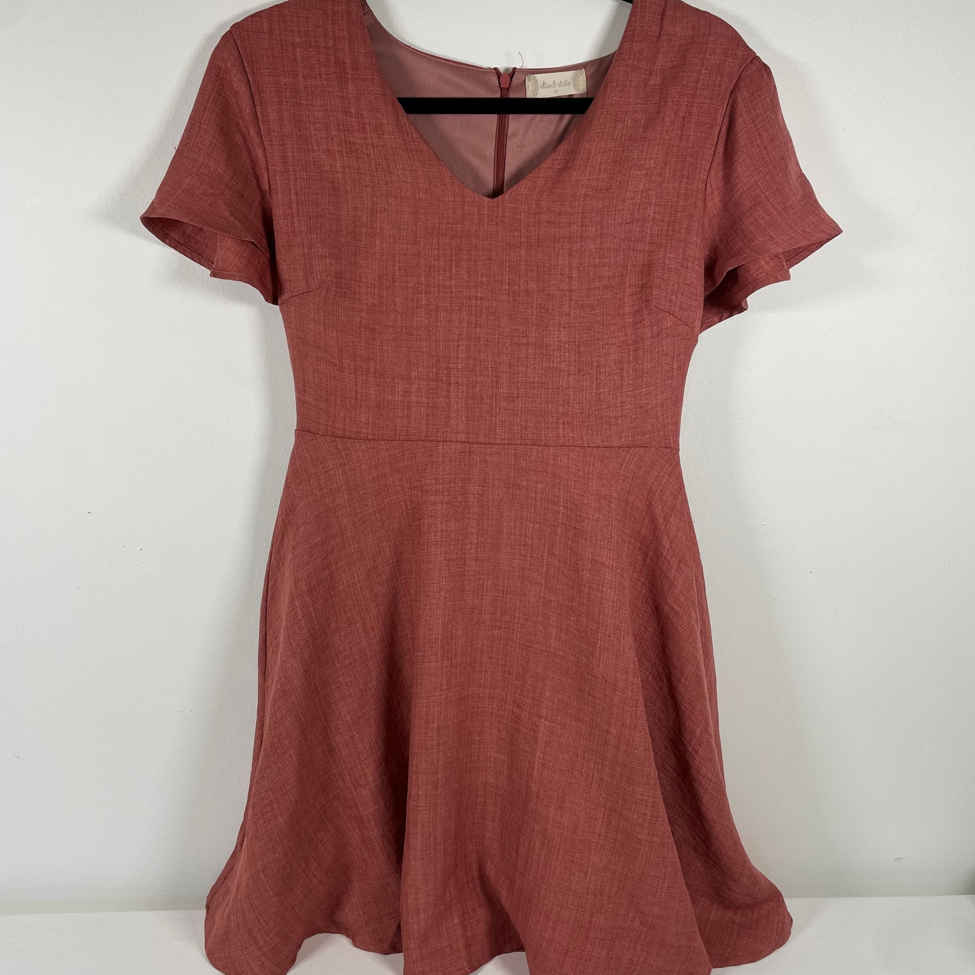 Altar'd State Apple Butter Fit & Flare Mini Skater Dress Sz M 2