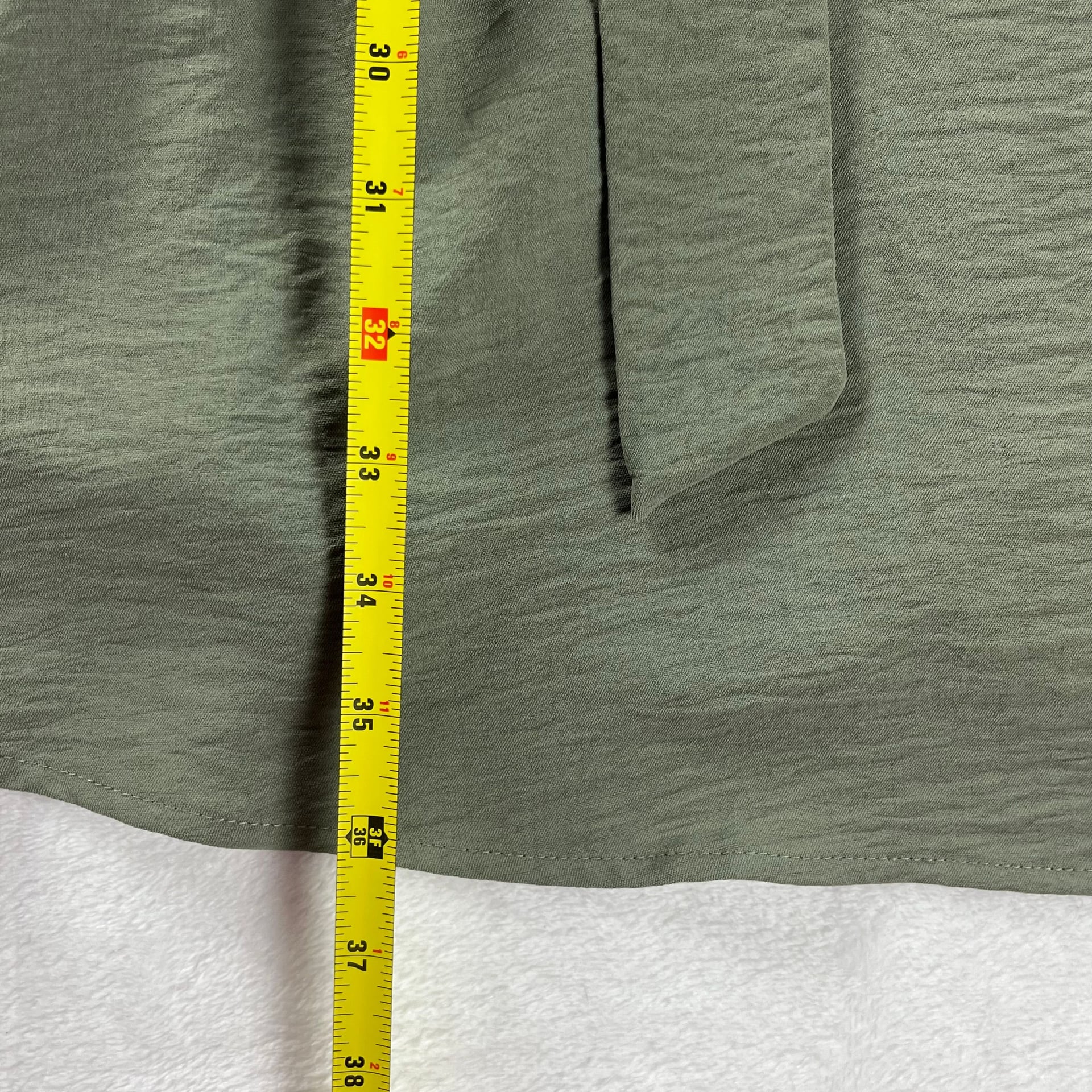 DKNY Olive Sleeveless Button Front Shirt Dress Belted Utility Pockets US 6 5