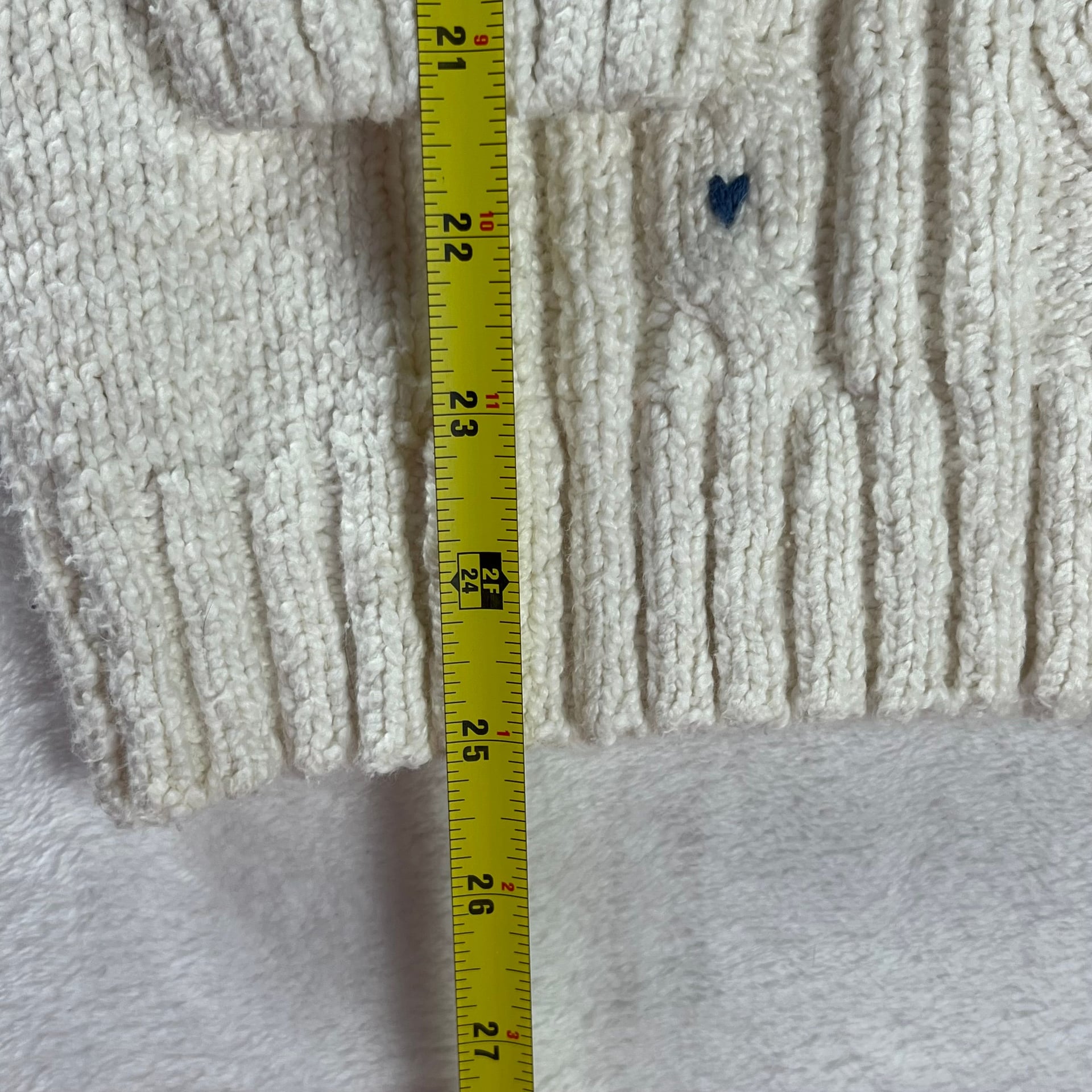 Vintage LizWear Cream Cotton Cable Knit Sweater Cottagecore Grandpa L 5